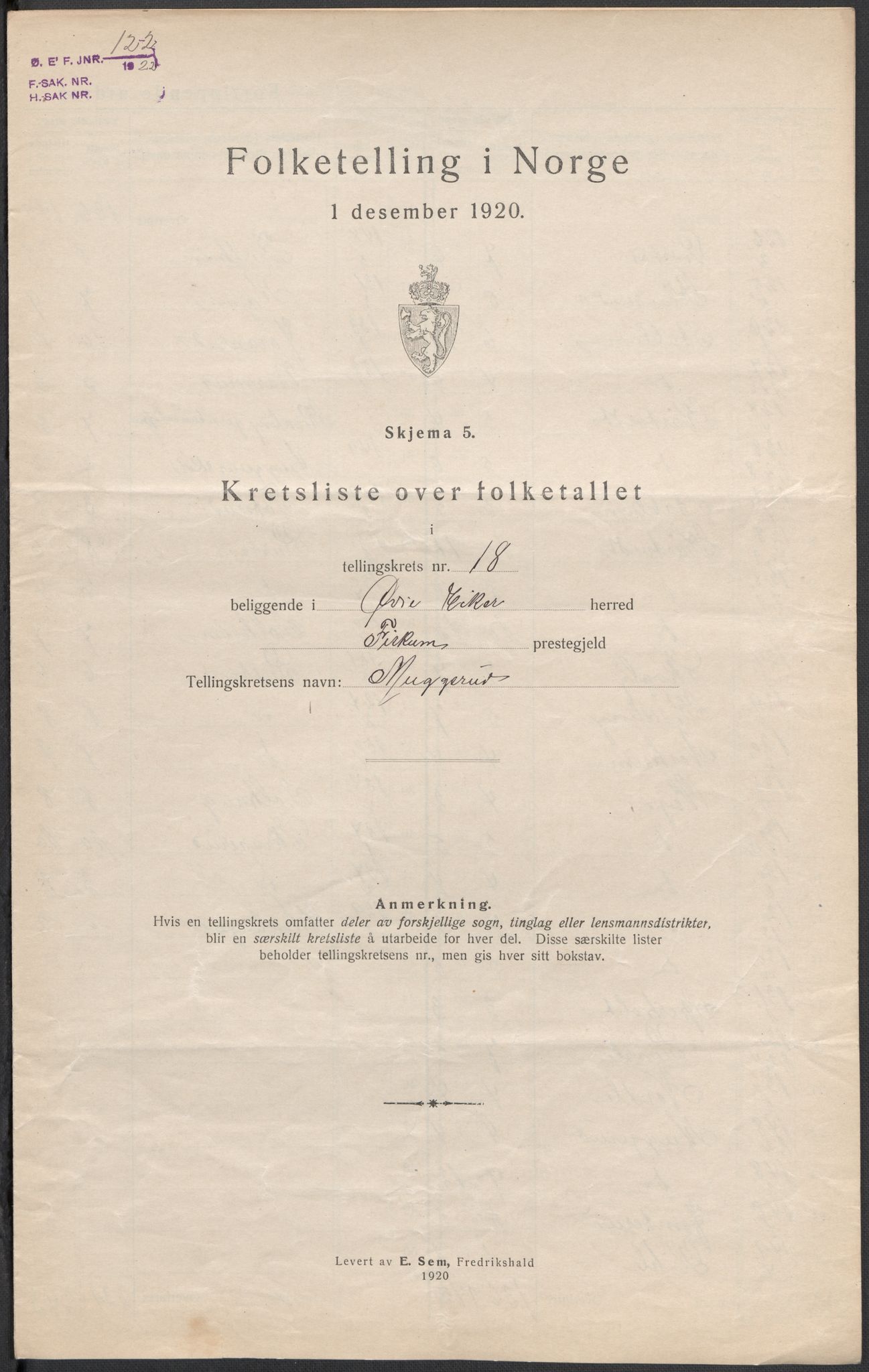 SAKO, 1920 census for Øvre Eiker, 1920, p. 70