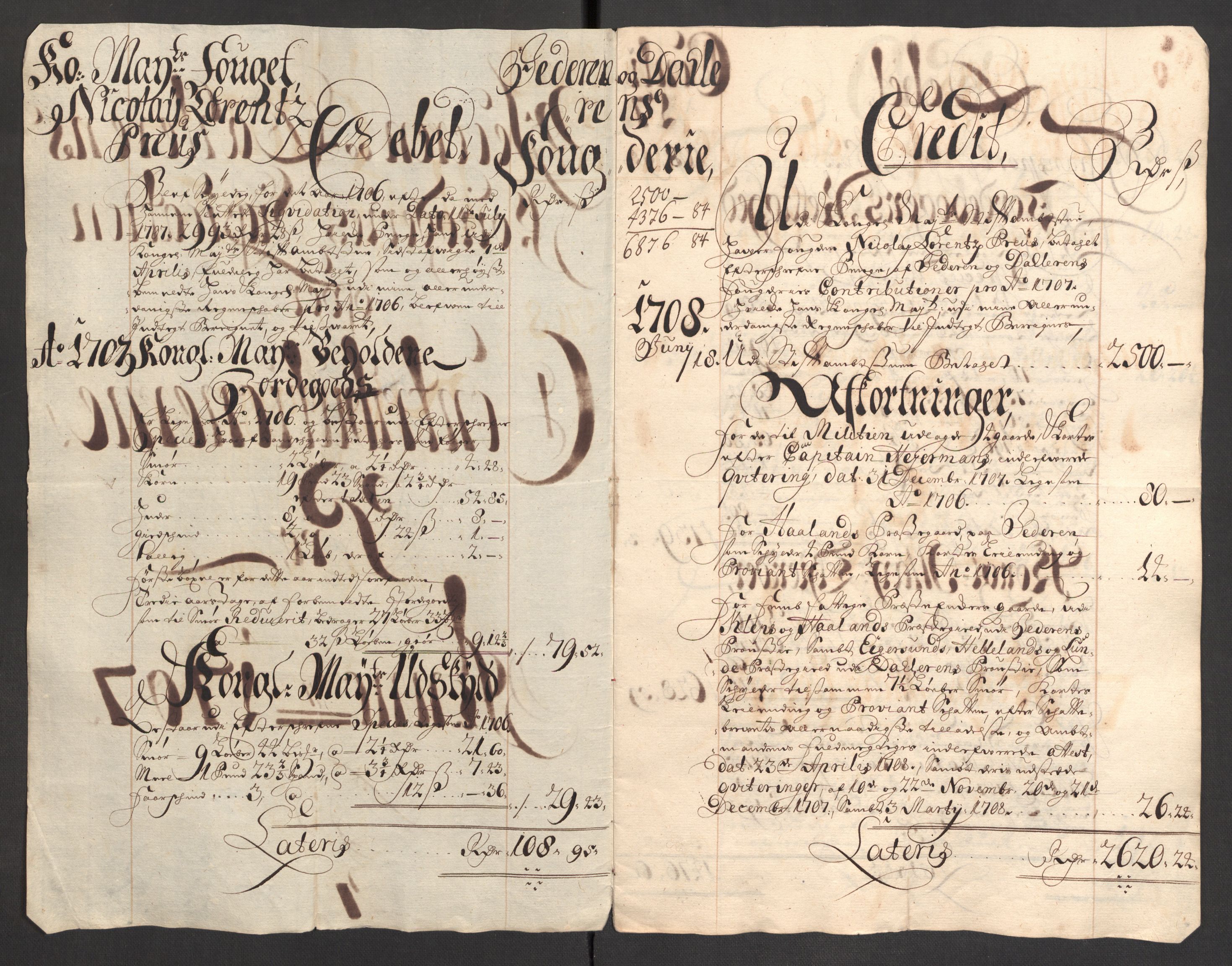 Rentekammeret inntil 1814, Reviderte regnskaper, Fogderegnskap, AV/RA-EA-4092/R46/L2733: Fogderegnskap Jæren og Dalane, 1705-1708, p. 269