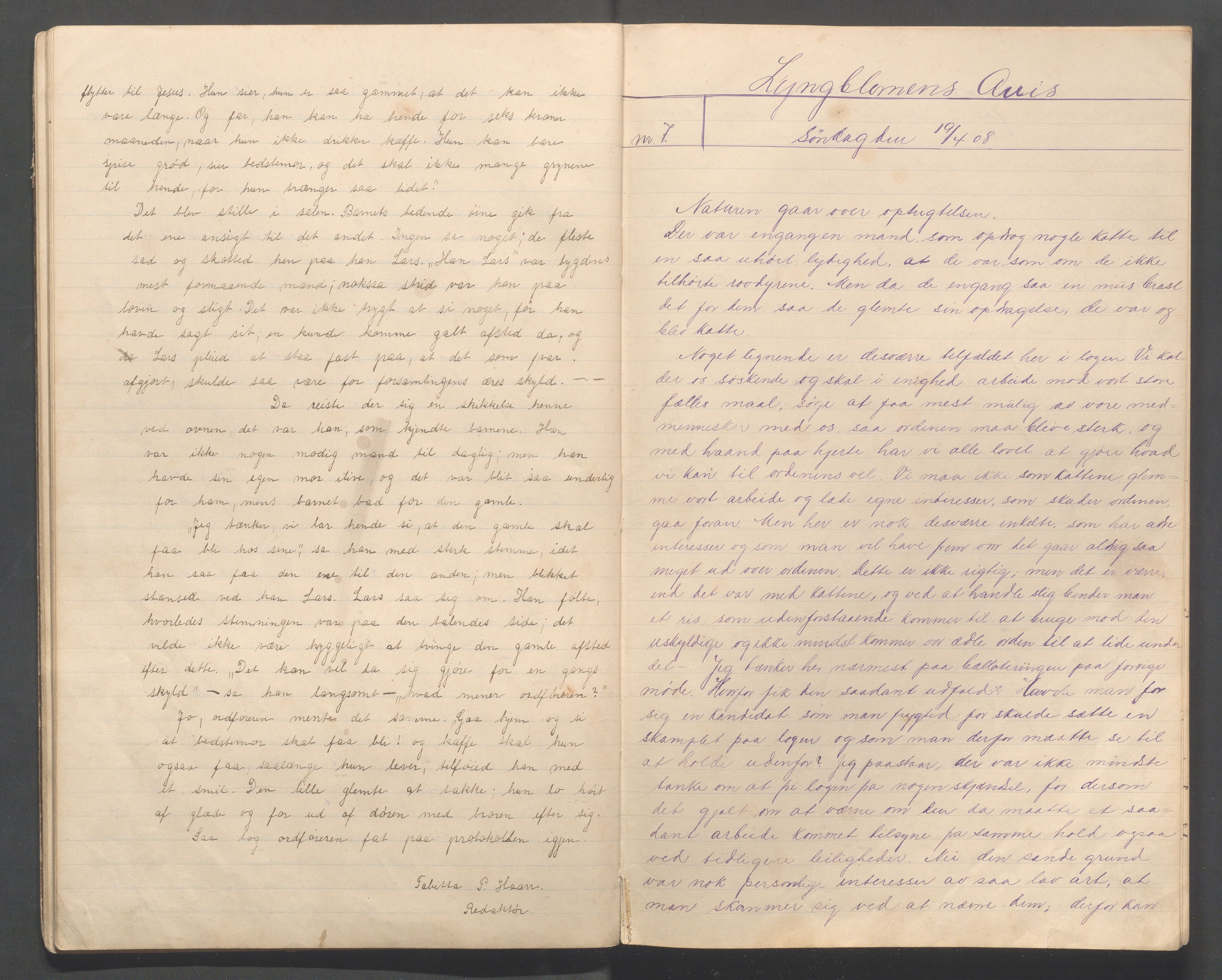 Hå kommune - PA 067  IOGT losje "Lyngblomen", IKAR/A-320/G/L0001:  "Lyngblomens avis, 1907-1912, p. 21