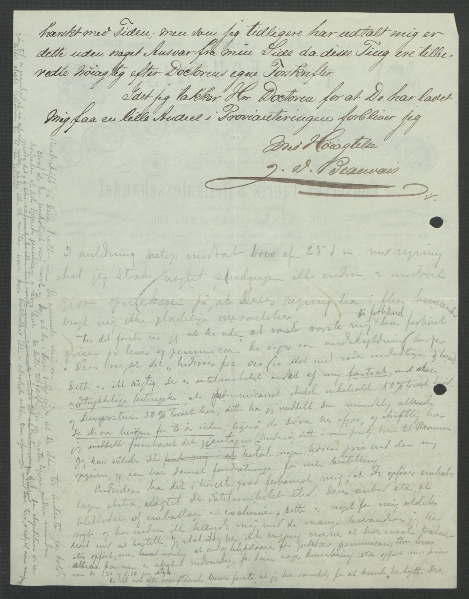 Arbeidskomitéen for Fridtjof Nansens polarekspedisjon, AV/RA-PA-0061/D/L0004: Innk. brev og telegrammer vedr. proviant og utrustning, 1892-1893, p. 606