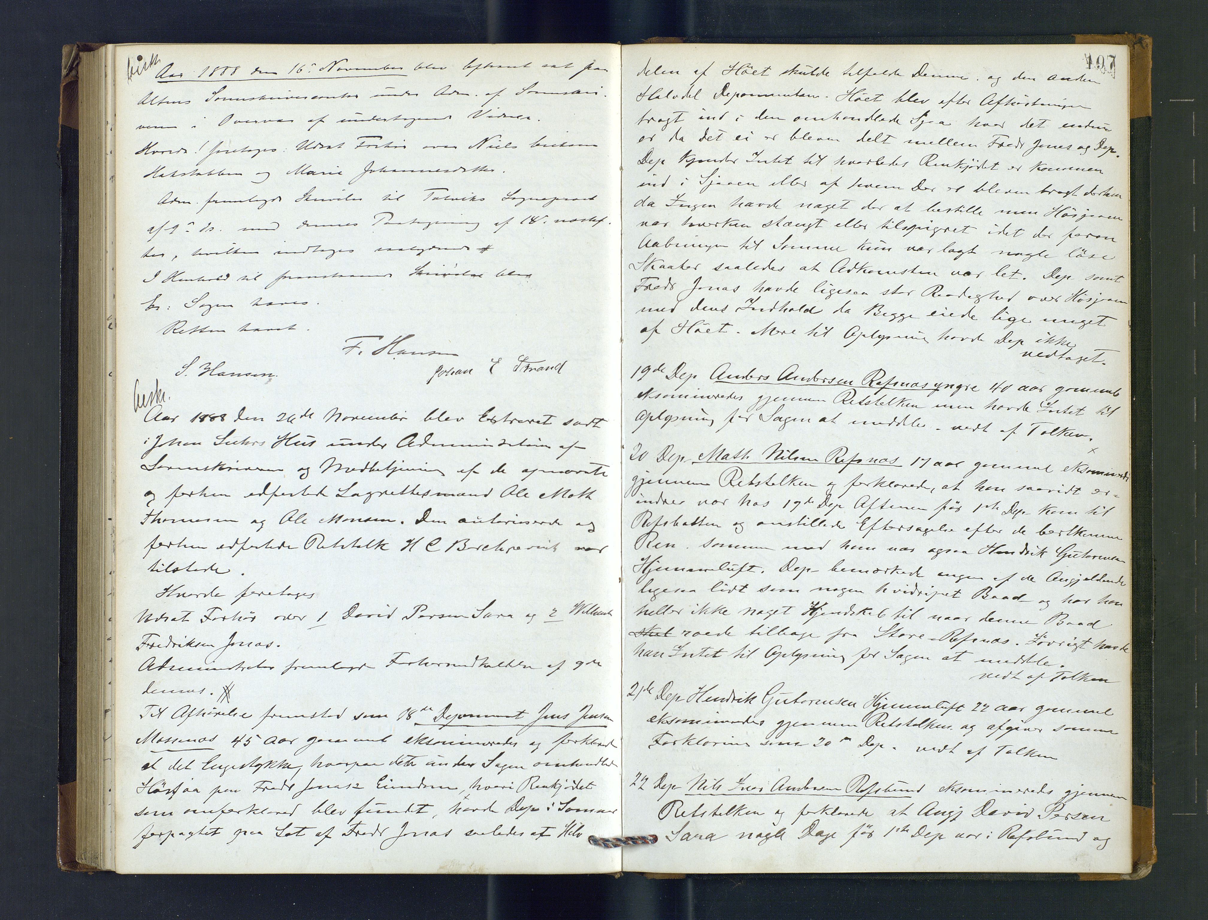 Alta fogderi/sorenskriveri, AV/SATØ-SATØ-5/1/J/Jb/L0178: Ekstrarettsprotokoll, 1885-1888, p. 197