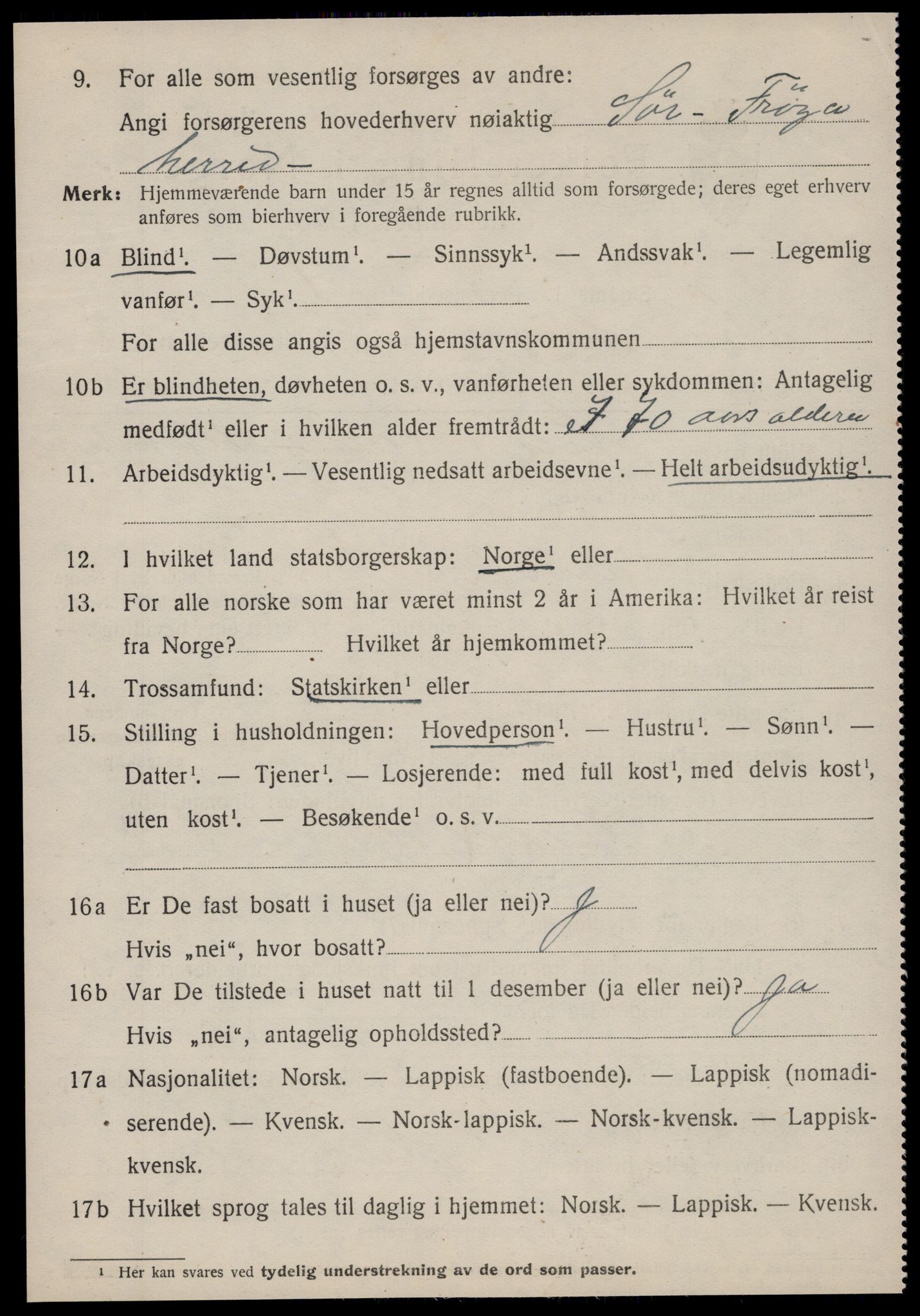 SAT, 1920 census for Sør-Frøya, 1920, p. 3384