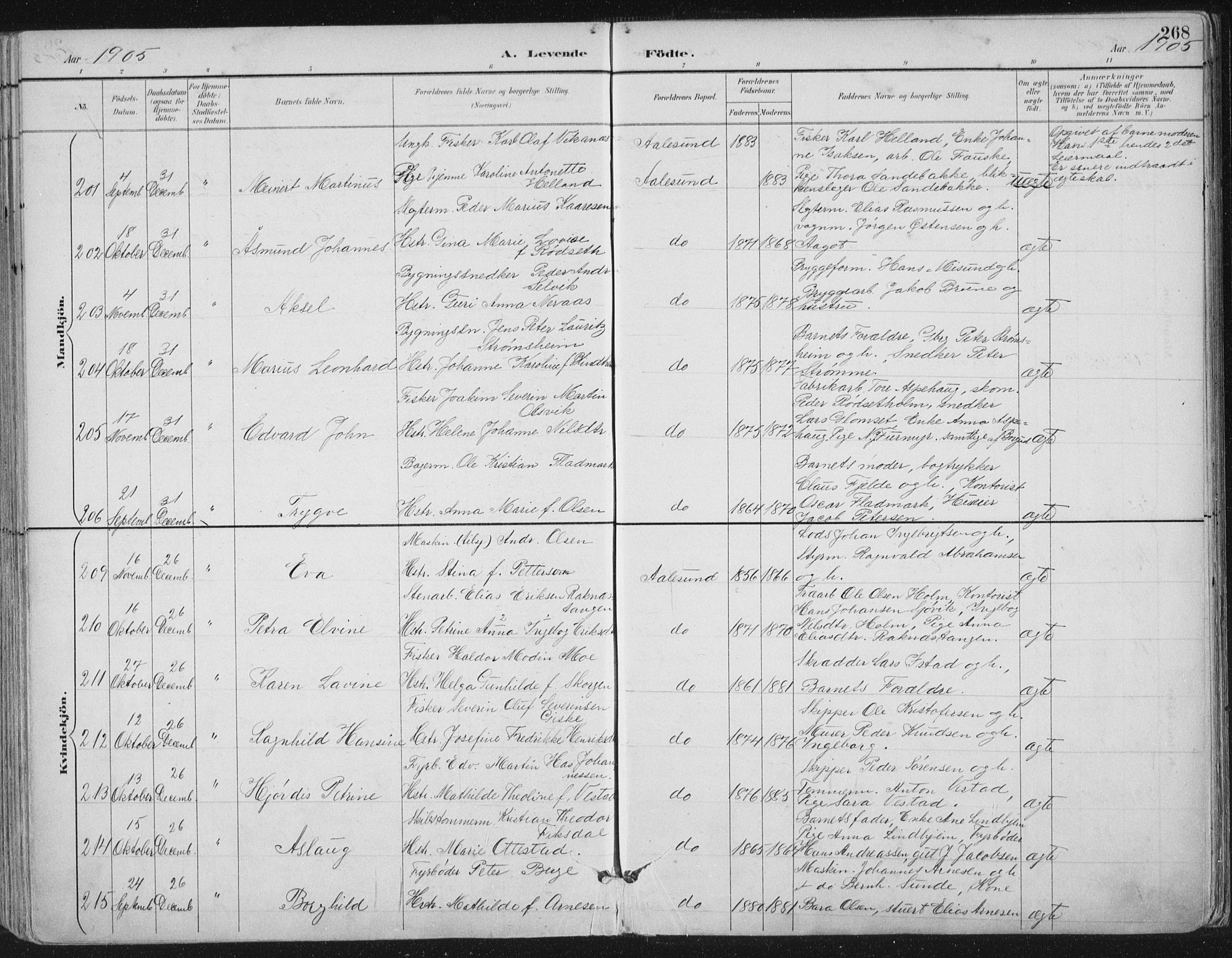 Ministerialprotokoller, klokkerbøker og fødselsregistre - Møre og Romsdal, AV/SAT-A-1454/529/L0456: Parish register (official) no. 529A06, 1894-1906, p. 268