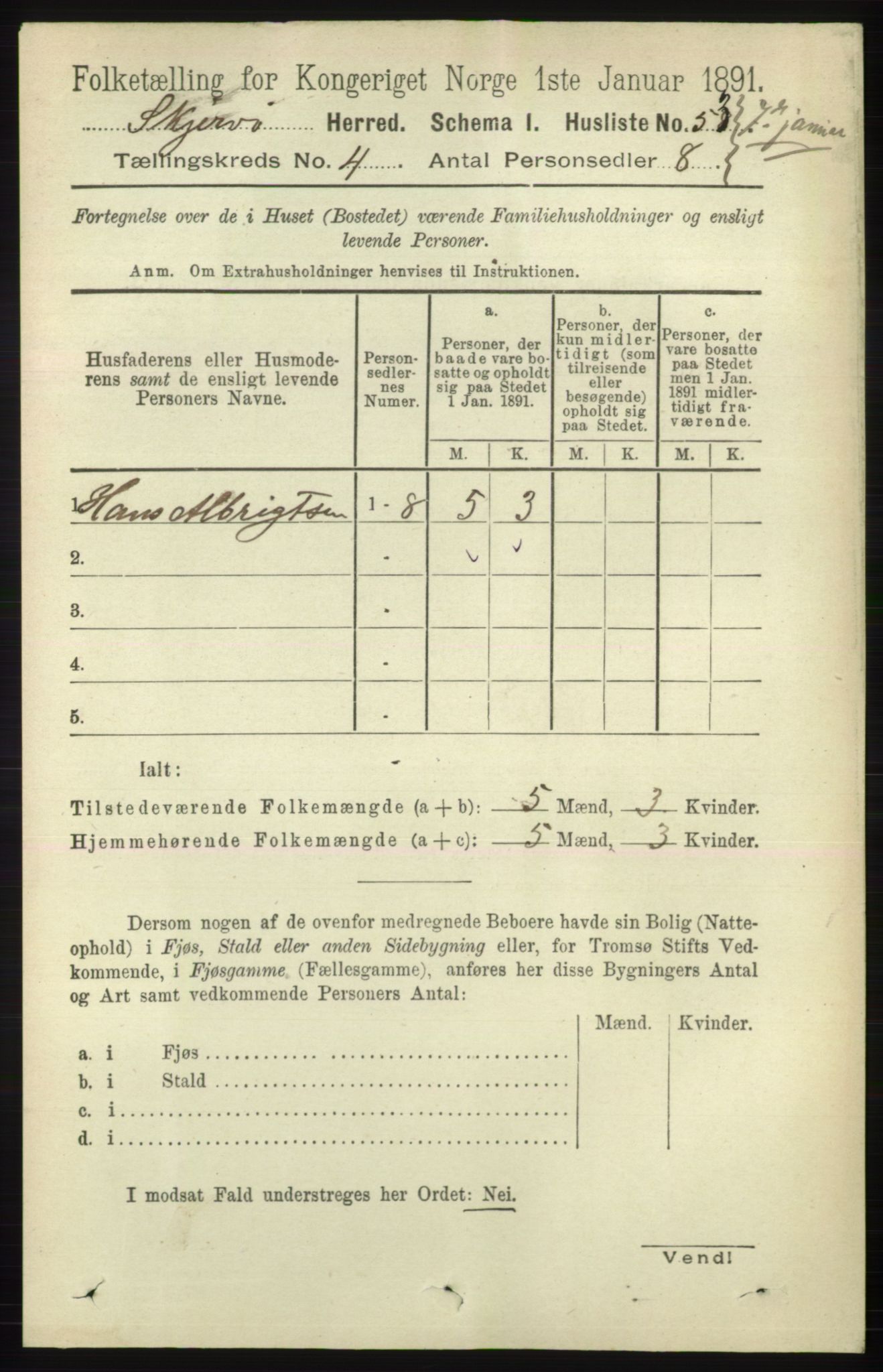RA, 1891 census for 1941 Skjervøy, 1891, p. 2276