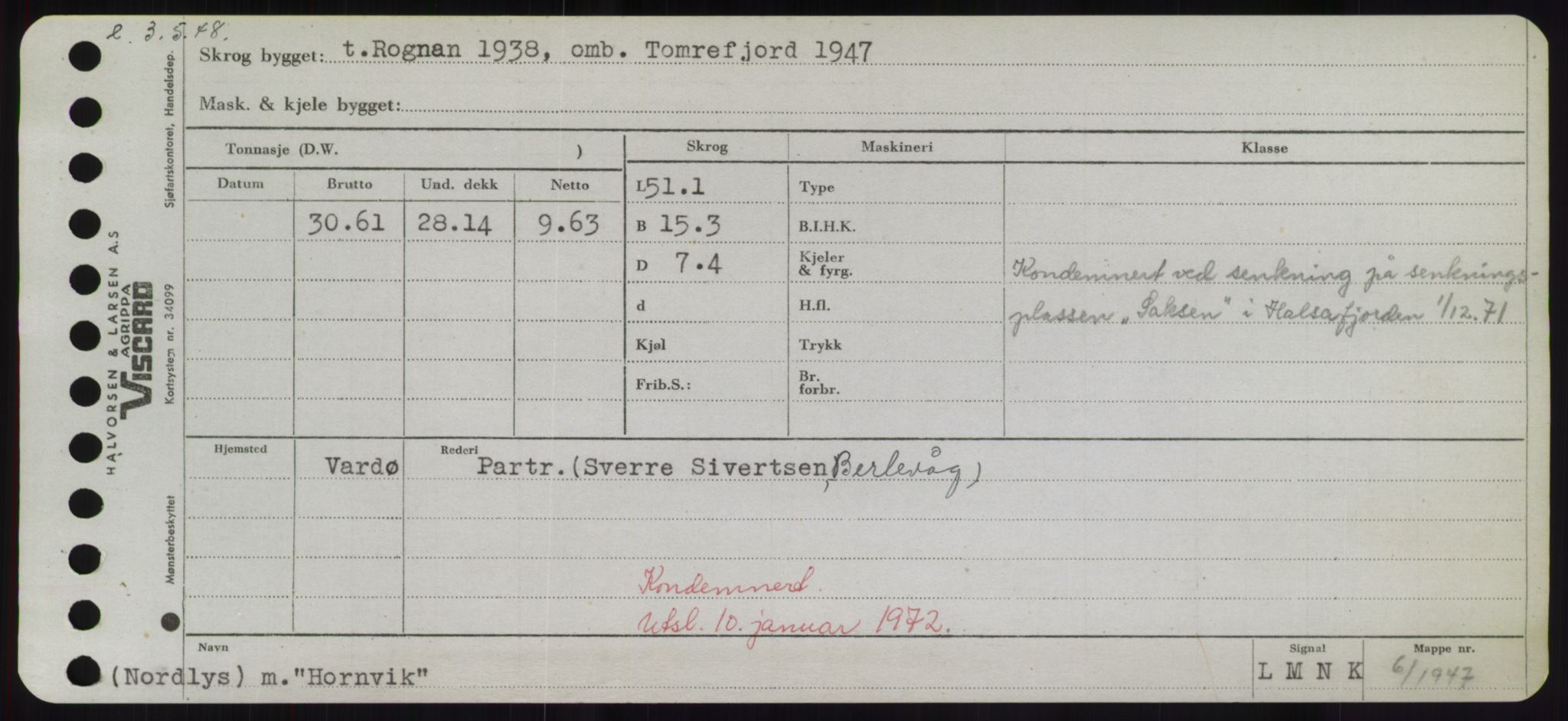 Sjøfartsdirektoratet med forløpere, Skipsmålingen, RA/S-1627/H/Hd/L0017: Fartøy, Holi-Hå, p. 93