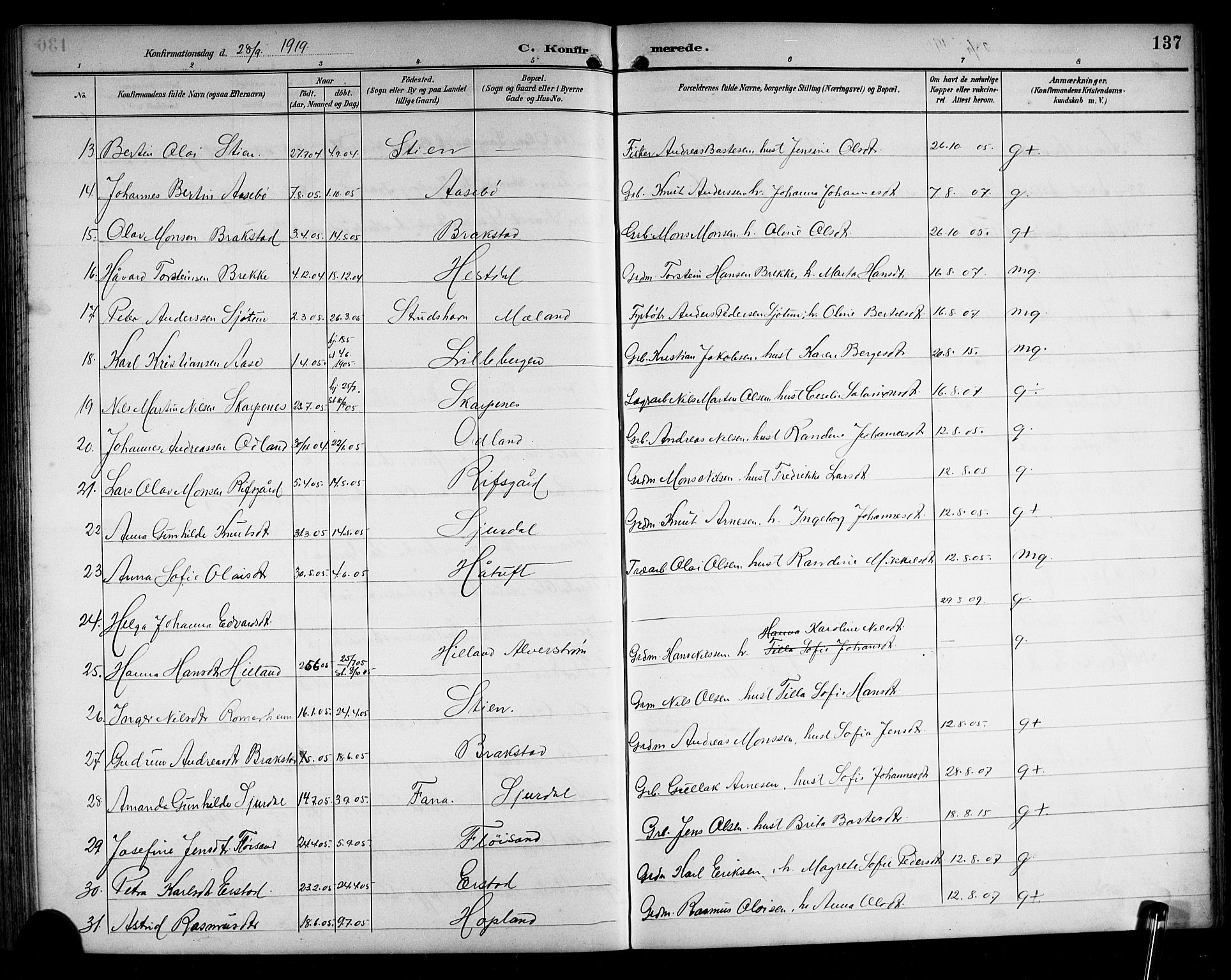 Alversund Sokneprestembete, SAB/A-73901/H/Ha/Hab: Parish register (copy) no. C 4, 1894-1924, p. 137