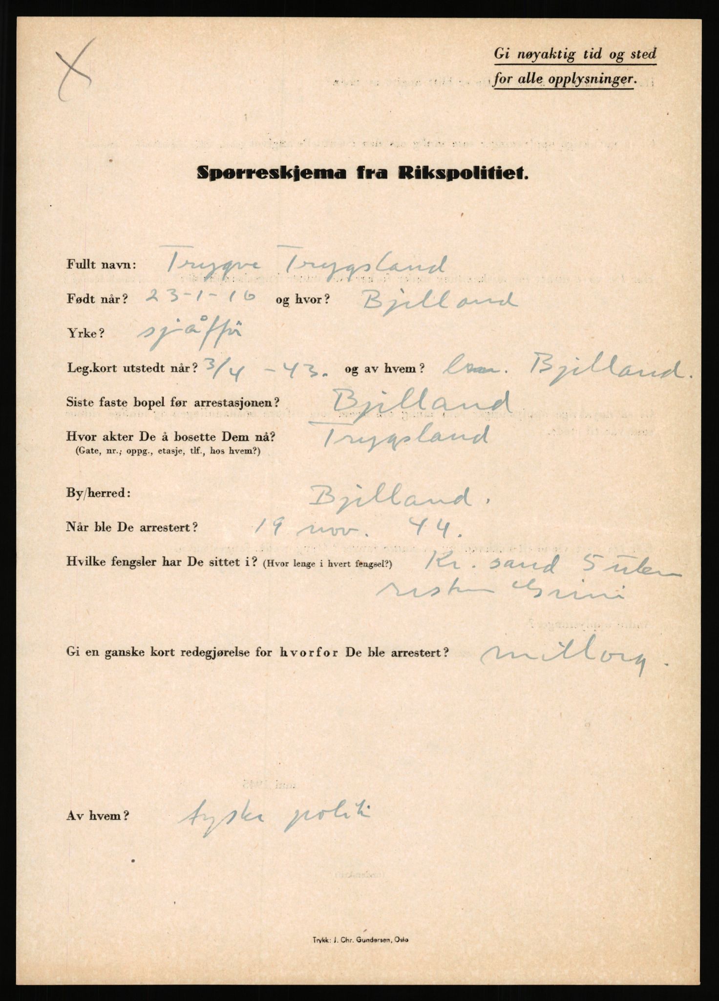 Rikspolitisjefen, AV/RA-S-1560/L/L0017: Tidemann, Hermann G. - Veum, Tjostolv, 1940-1945, p. 433