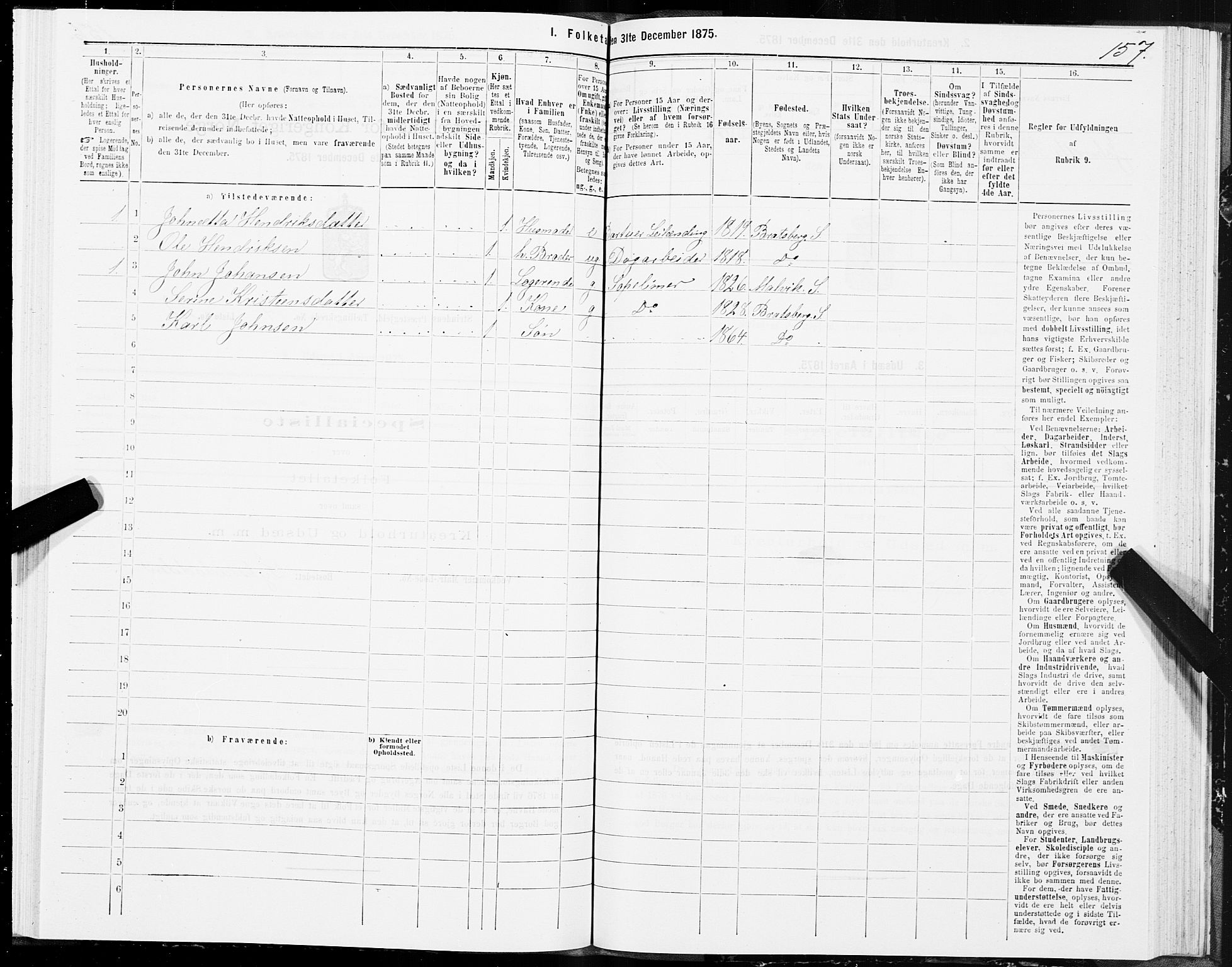 SAT, 1875 census for 1660P Strinda, 1875, p. 8157