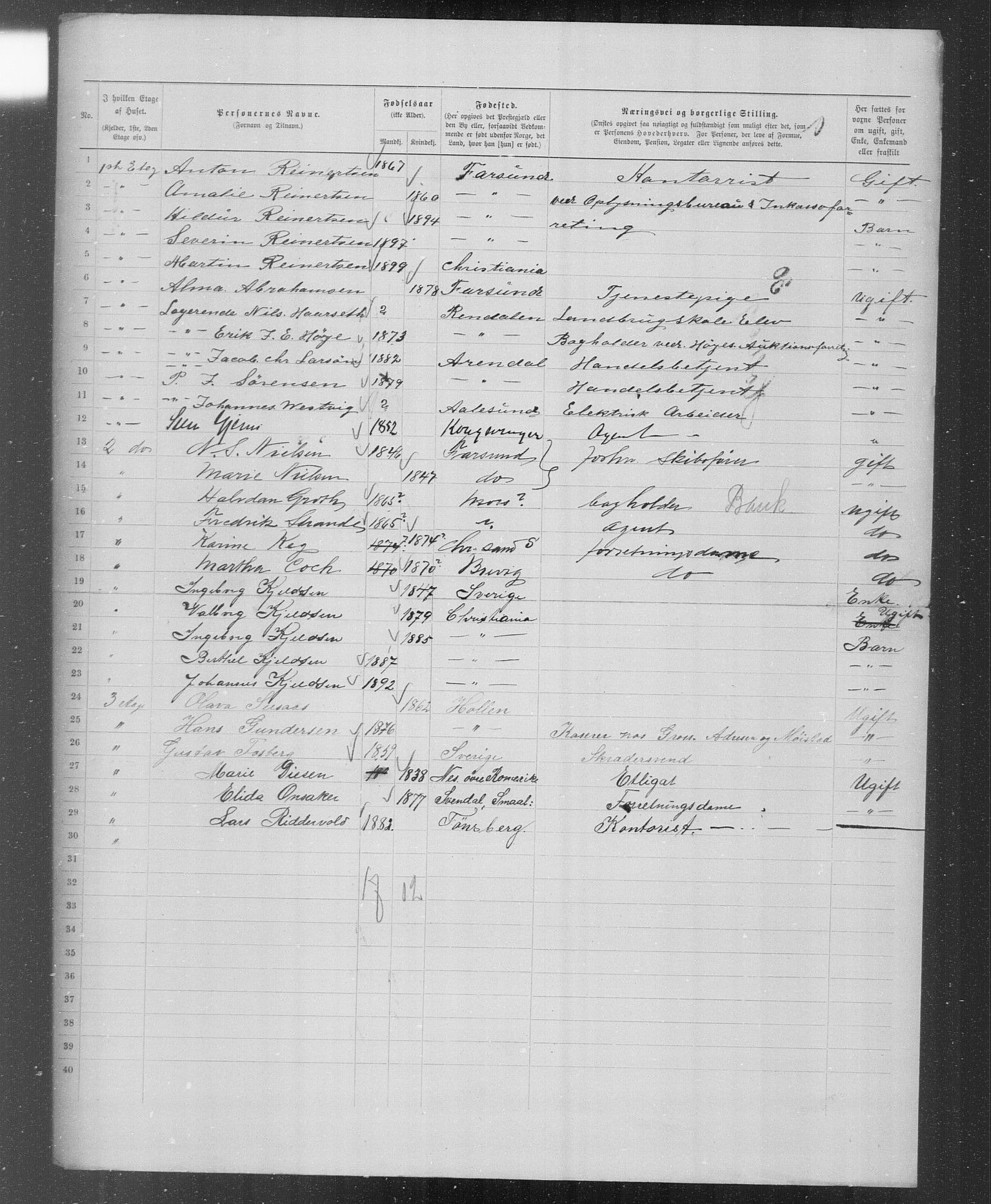 OBA, Municipal Census 1899 for Kristiania, 1899, p. 5305