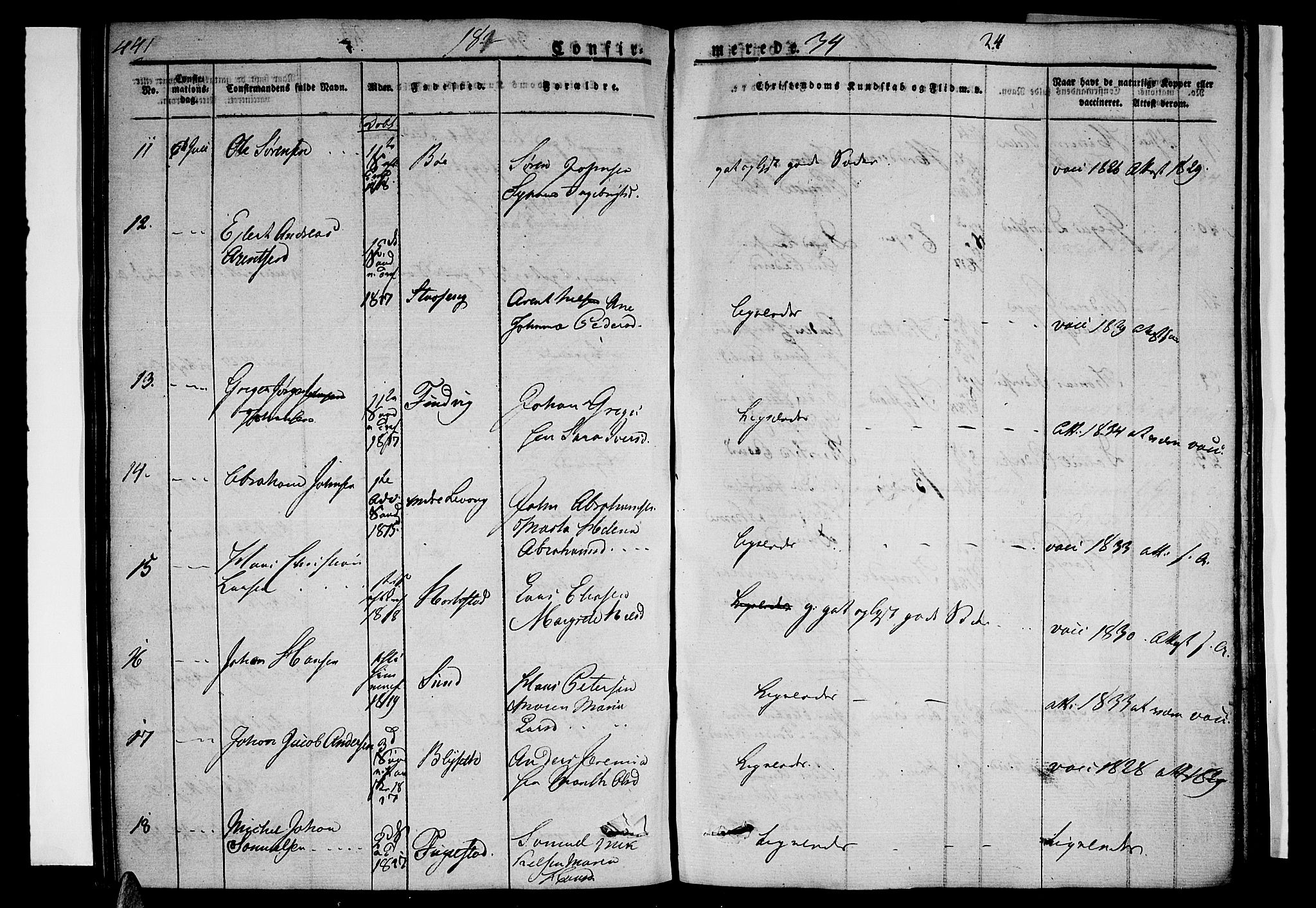 Ministerialprotokoller, klokkerbøker og fødselsregistre - Nordland, AV/SAT-A-1459/838/L0548: Parish register (official) no. 838A06, 1829-1839, p. 441-442