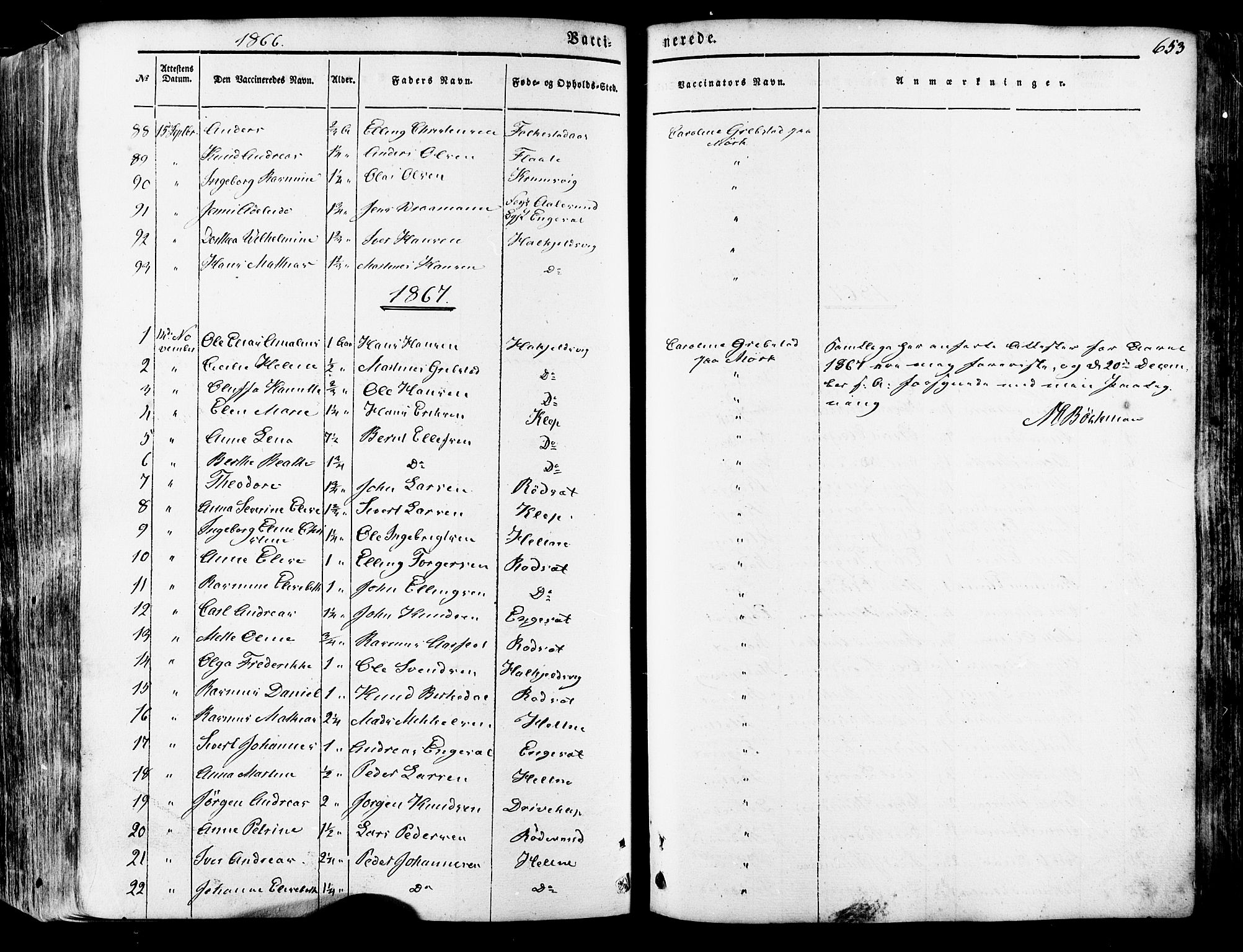 Ministerialprotokoller, klokkerbøker og fødselsregistre - Møre og Romsdal, SAT/A-1454/511/L0140: Parish register (official) no. 511A07, 1851-1878, p. 653
