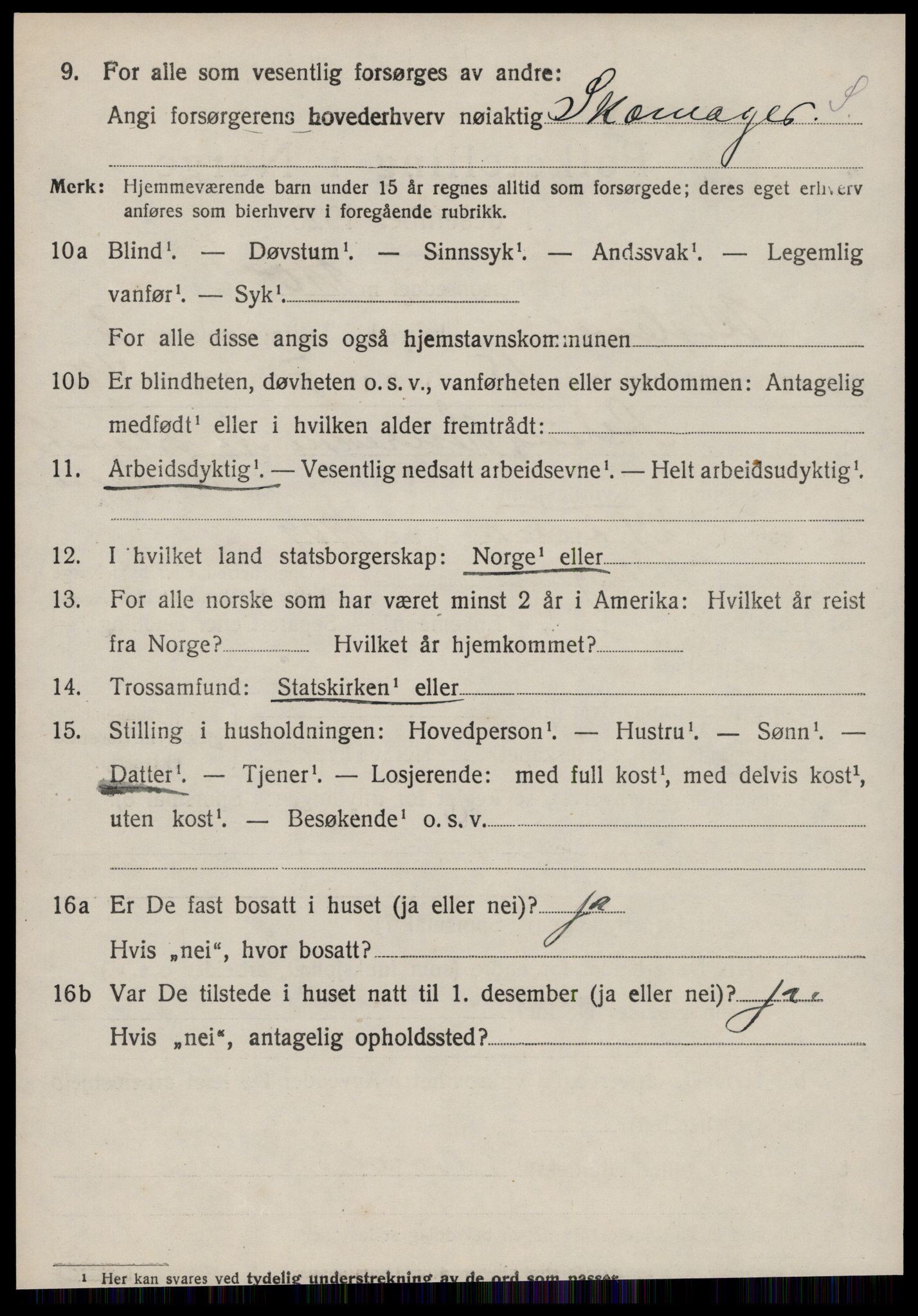 SAT, 1920 census for Ulstein, 1920, p. 1841