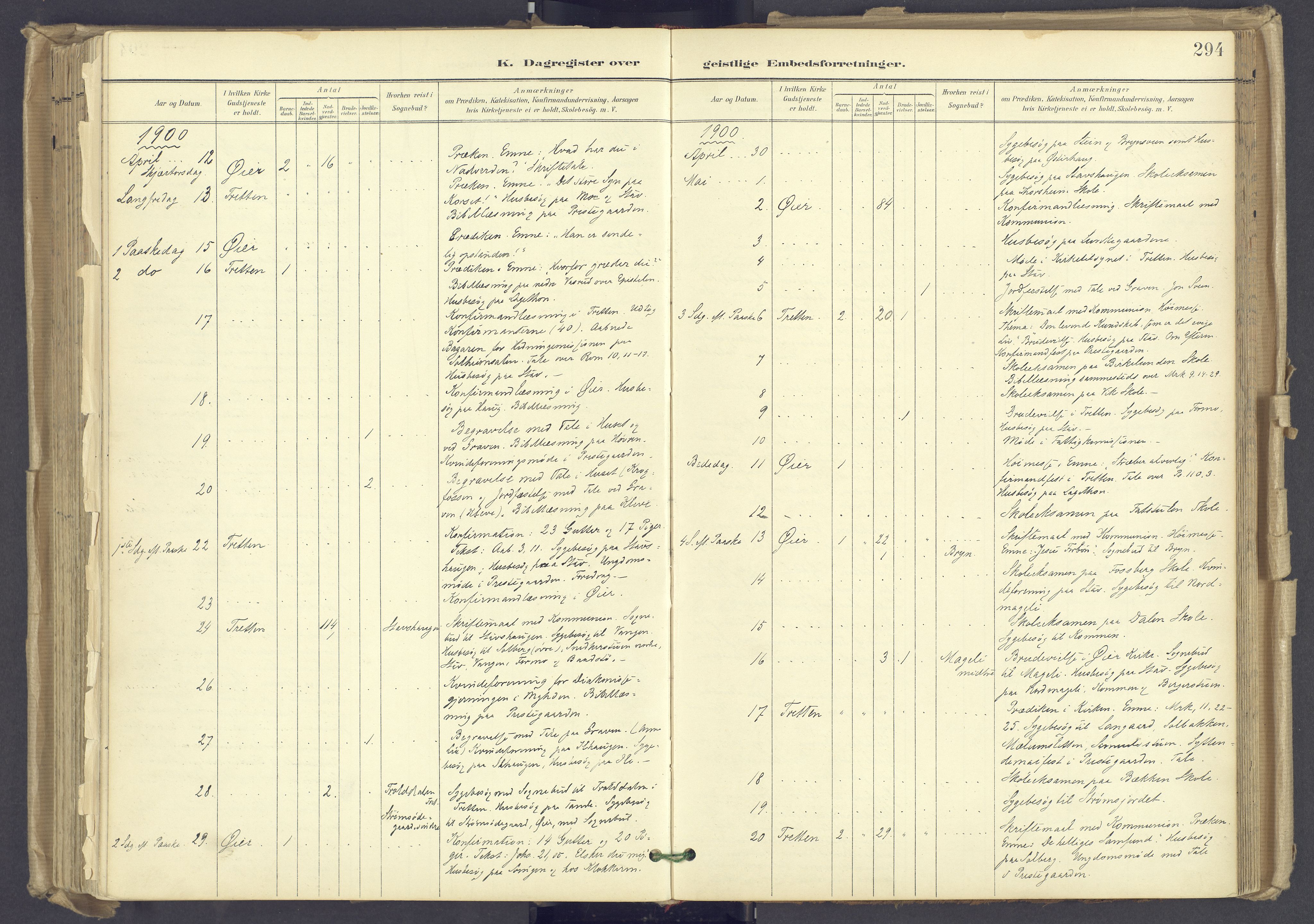 Øyer prestekontor, AV/SAH-PREST-084/H/Ha/Haa/L0012: Parish register (official) no. 12, 1897-1920, p. 294