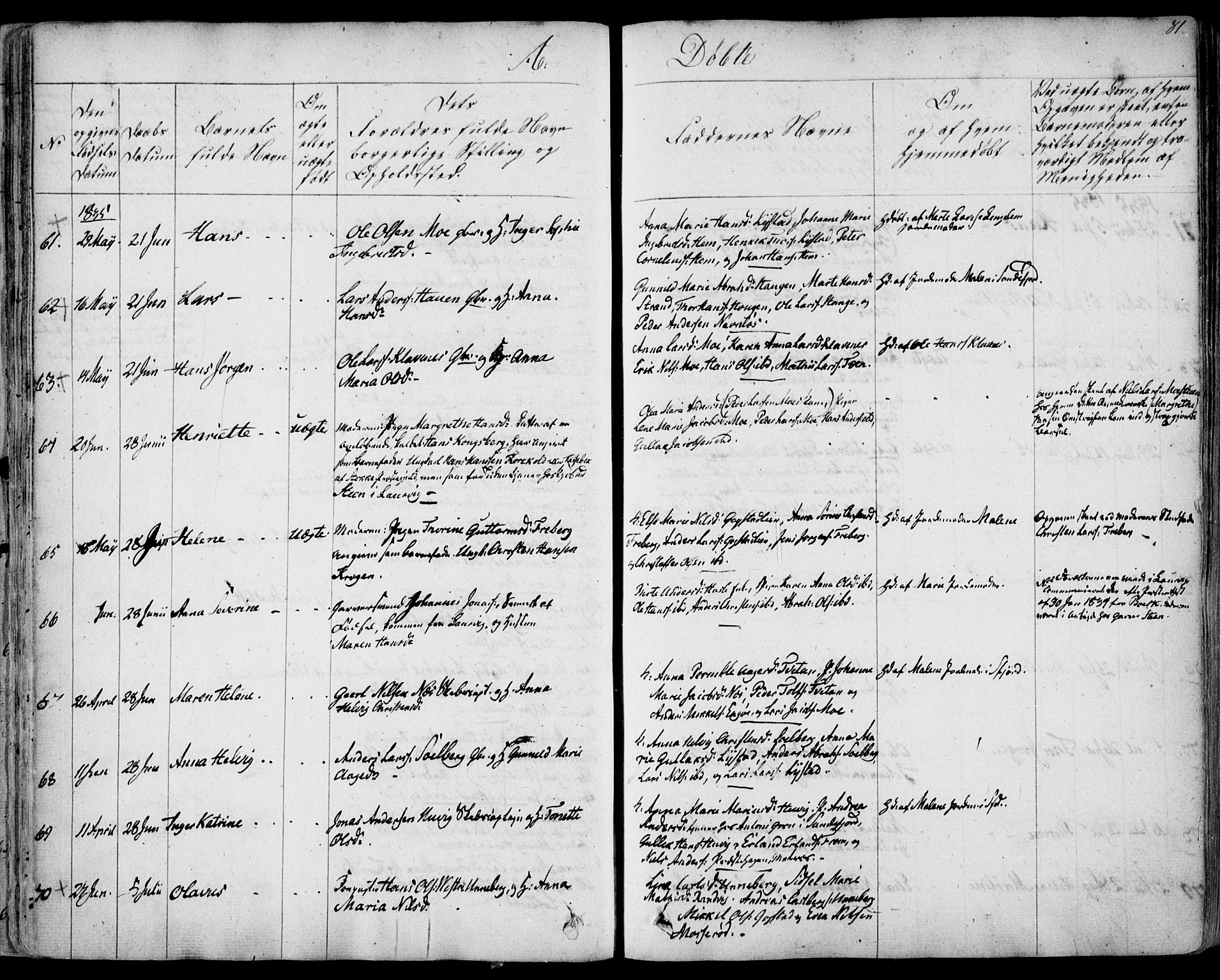 Sandar kirkebøker, SAKO/A-243/F/Fa/L0005: Parish register (official) no. 5, 1832-1847, p. 80-81