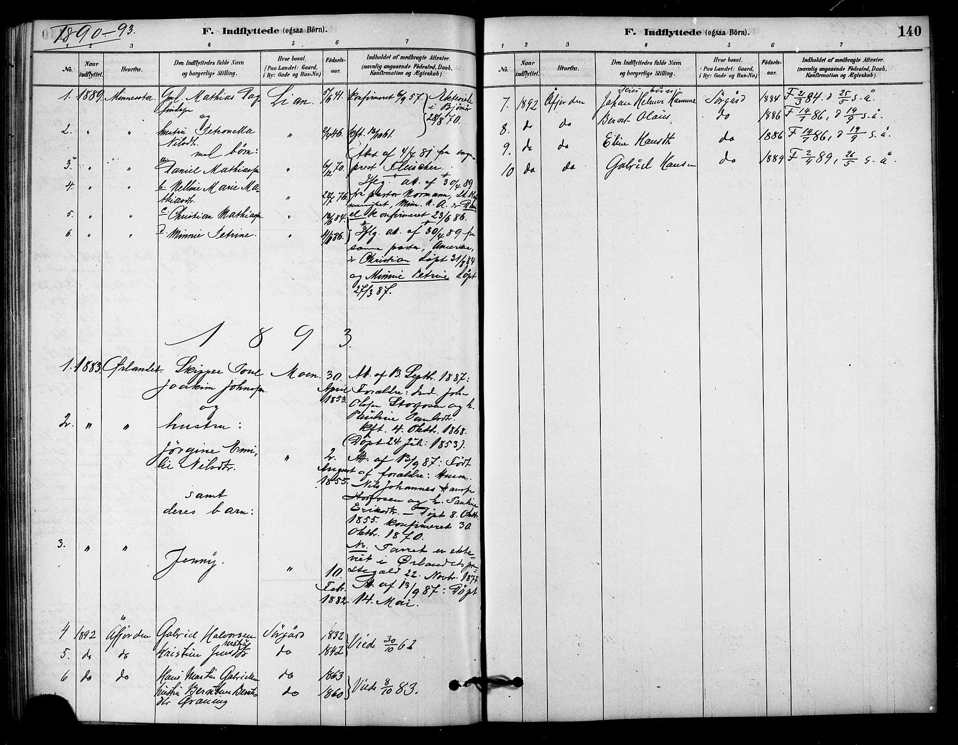Ministerialprotokoller, klokkerbøker og fødselsregistre - Sør-Trøndelag, SAT/A-1456/656/L0692: Parish register (official) no. 656A01, 1879-1893, p. 140