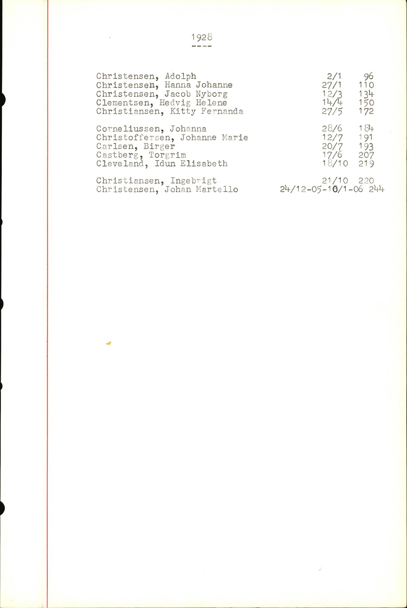 Byfogd og Byskriver i Bergen, SAB/A-3401/06/06Nb/L0004: Register til dødsfalljournaler, 1928-1941, p. 57