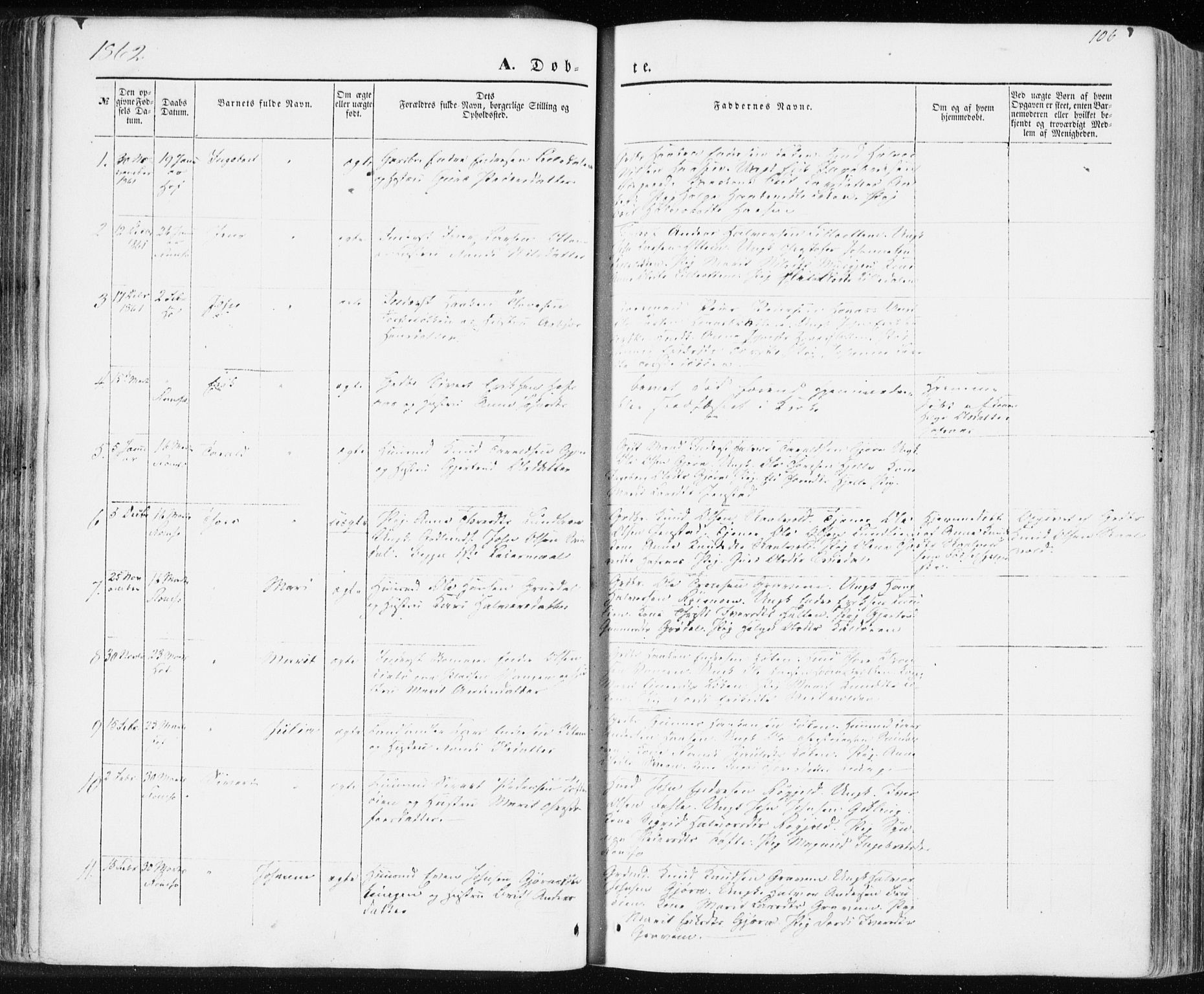 Ministerialprotokoller, klokkerbøker og fødselsregistre - Møre og Romsdal, SAT/A-1454/590/L1013: Parish register (official) no. 590A05, 1847-1877, p. 106