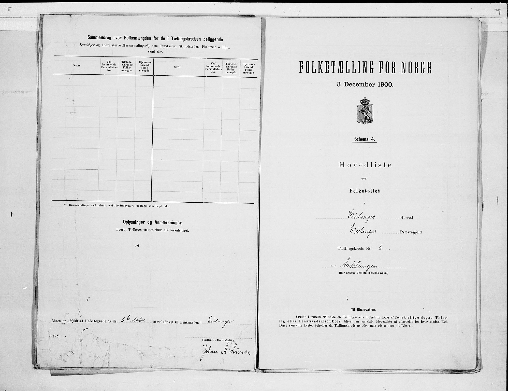 SAKO, 1900 census for Eidanger, 1900, p. 18