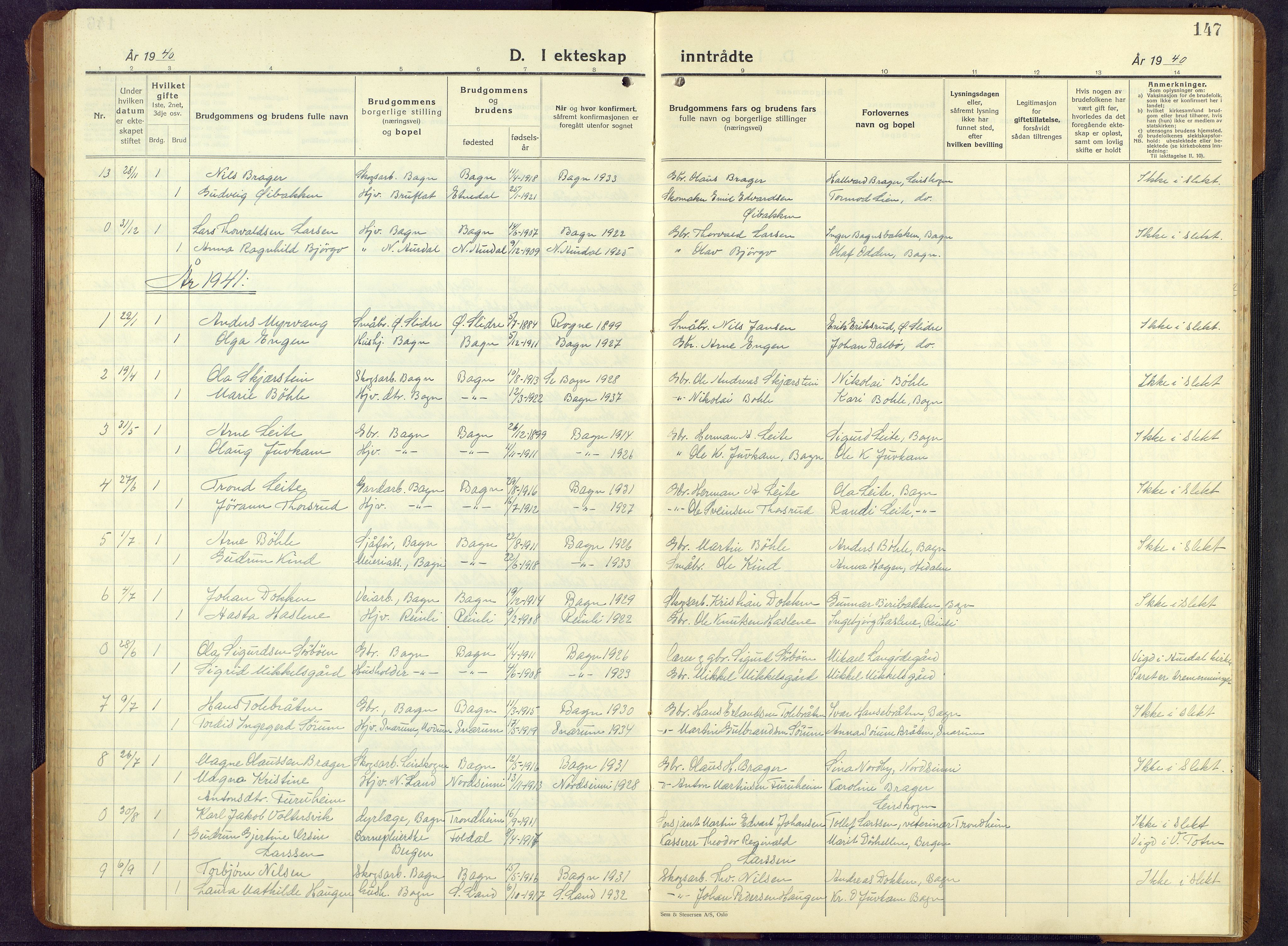 Sør-Aurdal prestekontor, AV/SAH-PREST-128/H/Ha/Hab/L0011: Parish register (copy) no. 11, 1922-1950, p. 147