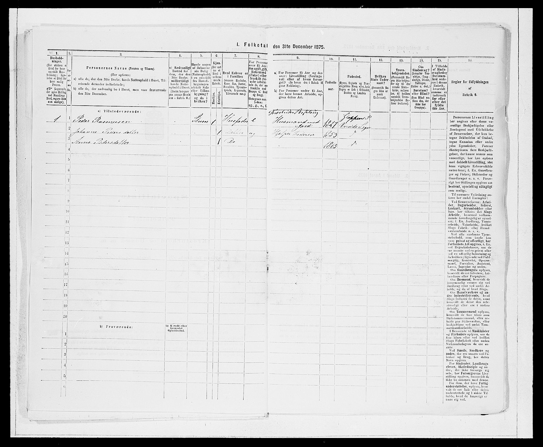 SAB, 1875 Census for 1445P Gloppen, 1875, p. 842