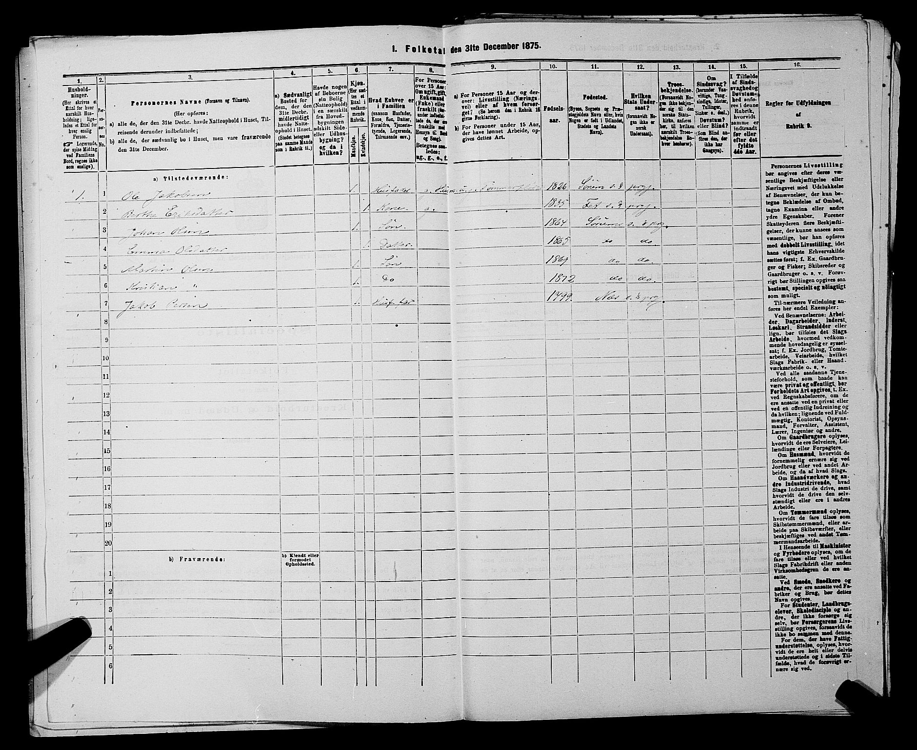 RA, 1875 census for 0226P Sørum, 1875, p. 320