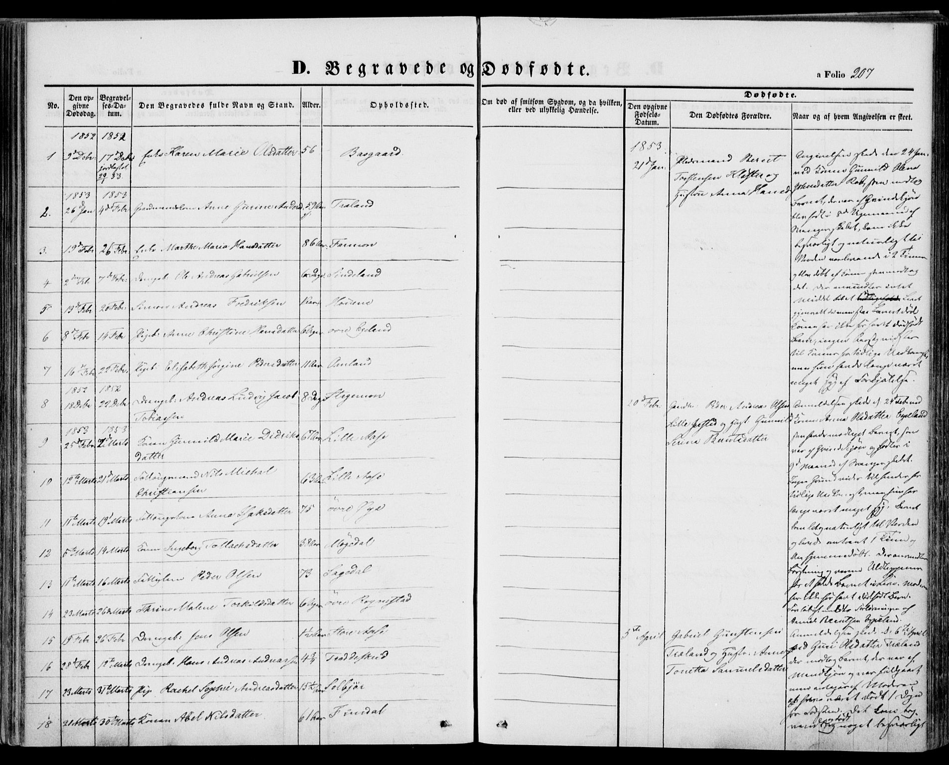 Kvinesdal sokneprestkontor, AV/SAK-1111-0026/F/Fa/Fab/L0005: Parish register (official) no. A 5, 1844-1857, p. 207