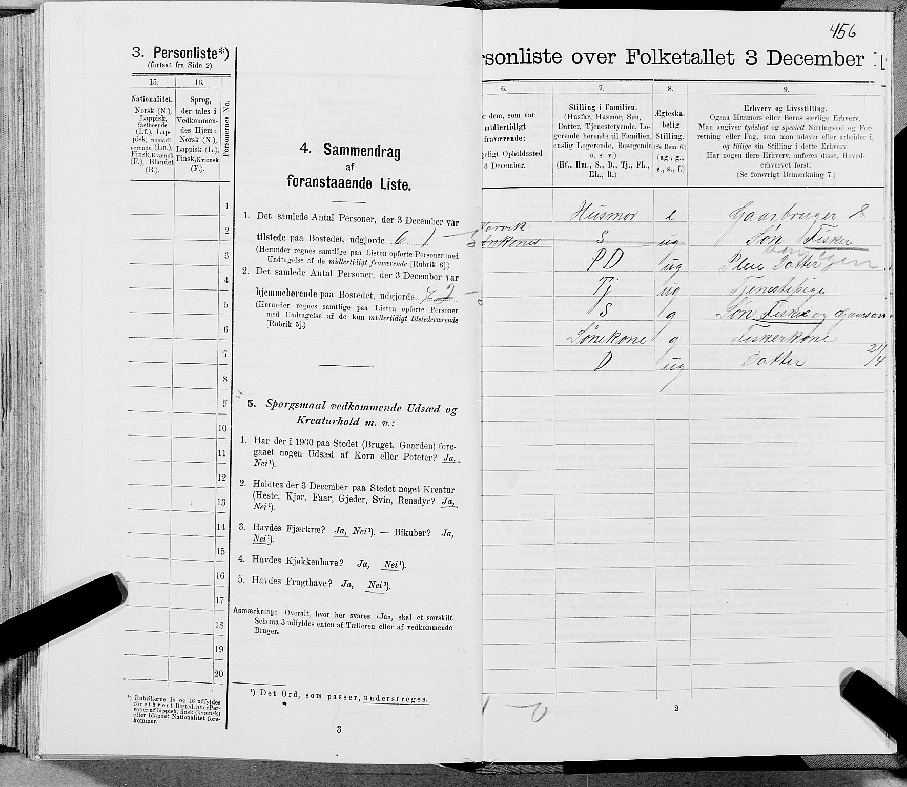 SAT, 1900 census for Gildeskål, 1900, p. 499