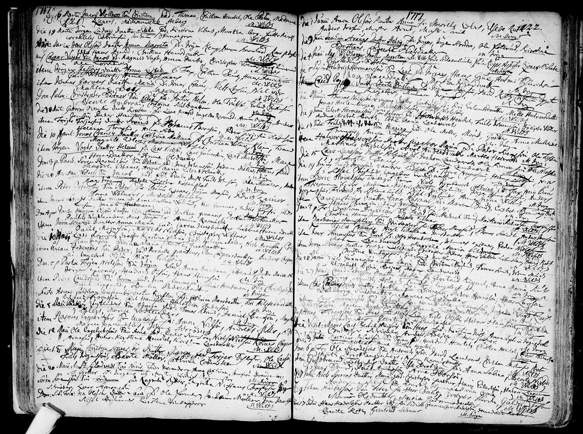 Kongsberg kirkebøker, SAKO/A-22/F/Fa/L0001: Parish register (official) no. I 1, 1696-1720, p. 121-122