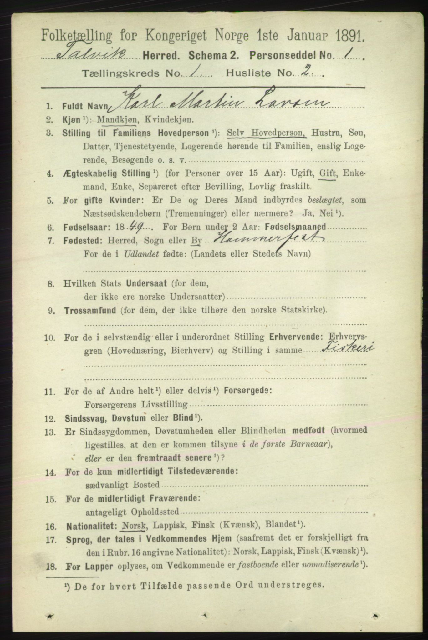 RA, 1891 census for 2013 Talvik, 1891, p. 102