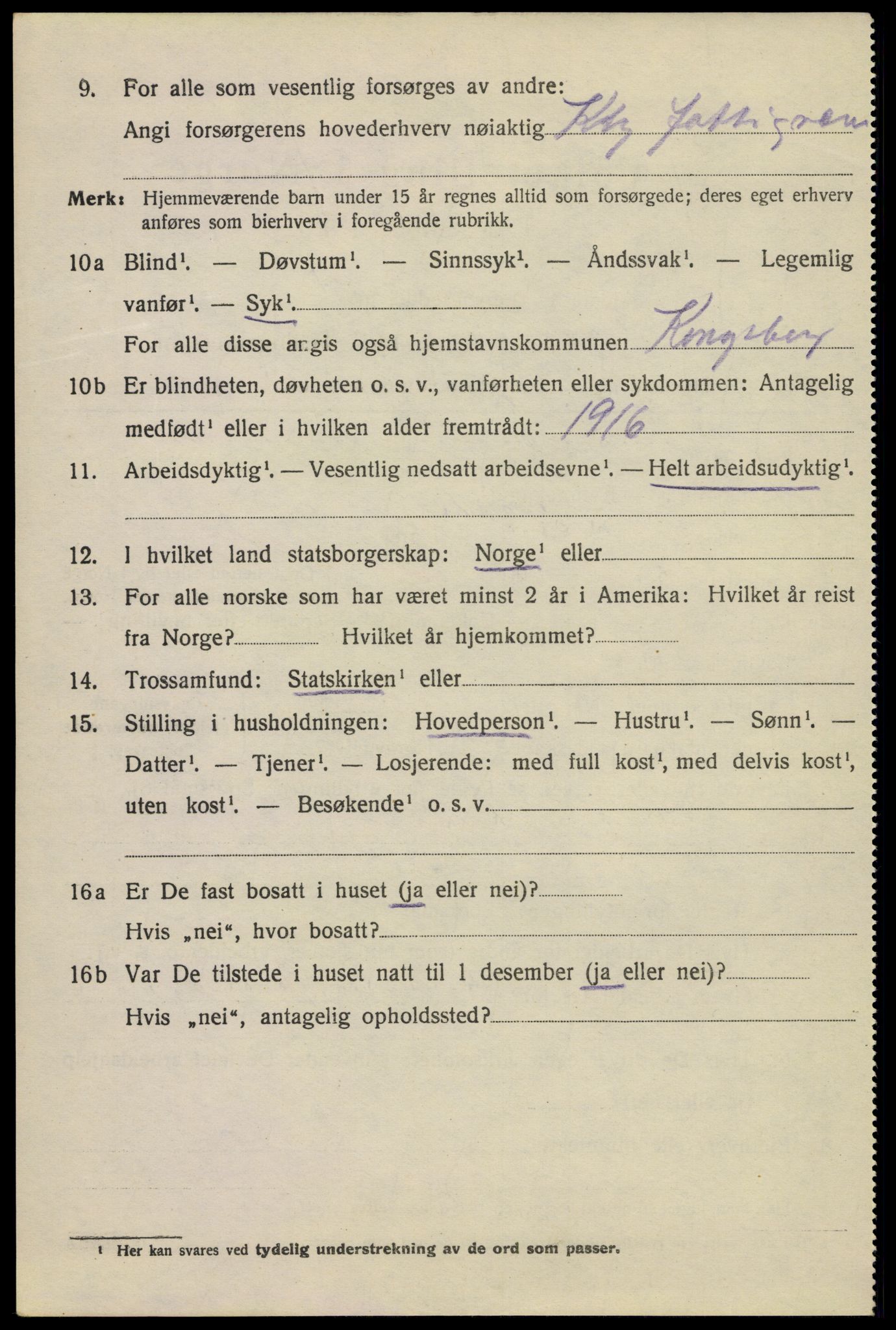 SAKO, 1920 census for Kongsberg, 1920, p. 14473