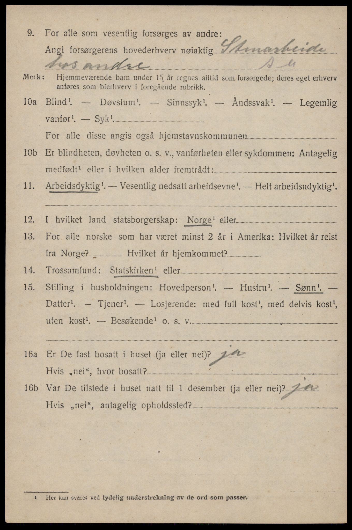 SAST, 1920 census for Håland, 1920, p. 9224