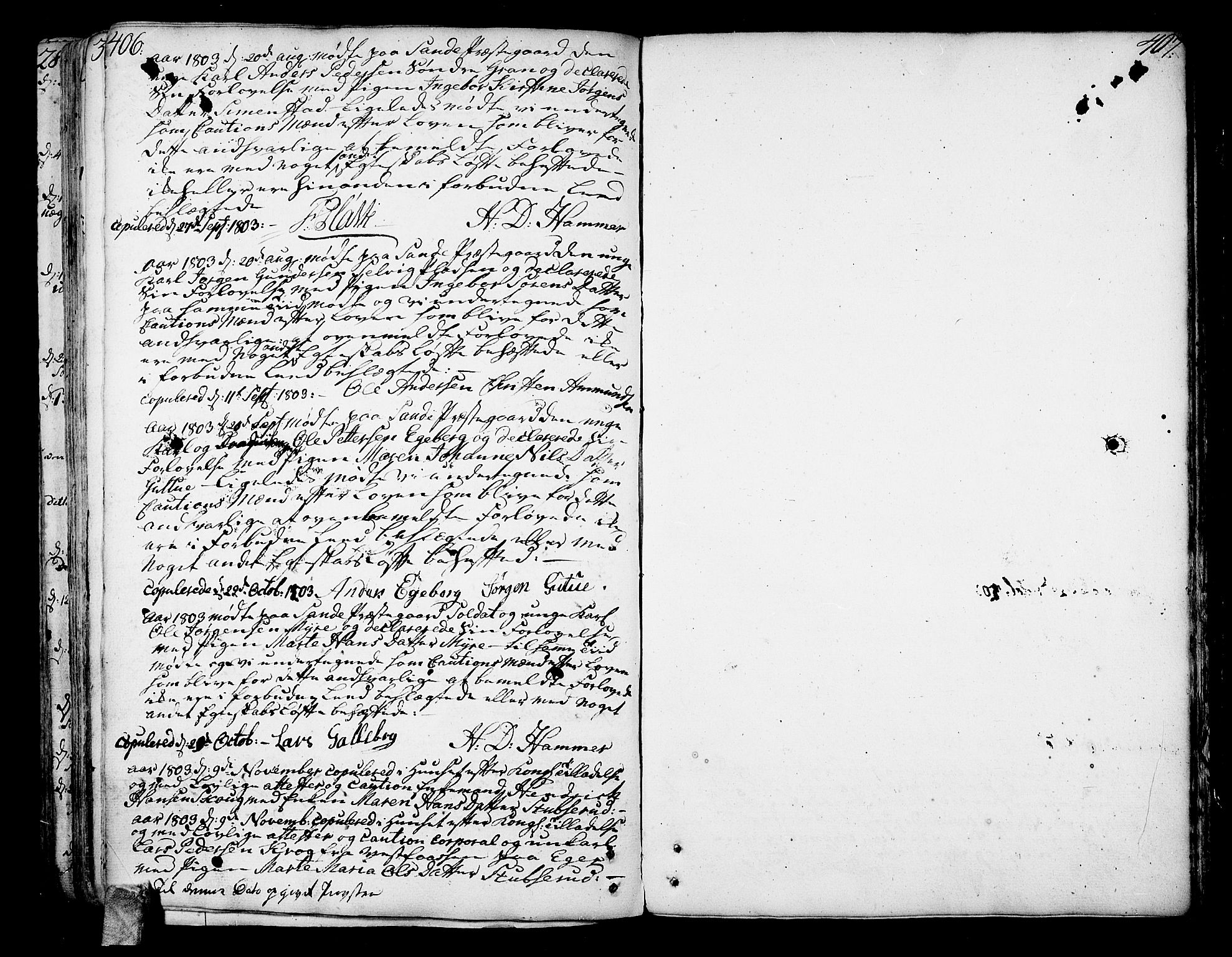 Sande Kirkebøker, SAKO/A-53/F/Fa/L0001: Parish register (official) no. 1, 1753-1803, p. 406-407