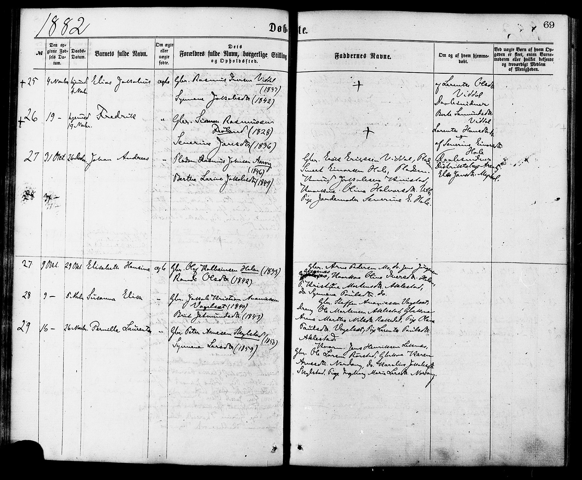 Ministerialprotokoller, klokkerbøker og fødselsregistre - Møre og Romsdal, SAT/A-1454/515/L0210: Parish register (official) no. 515A06, 1868-1885, p. 69