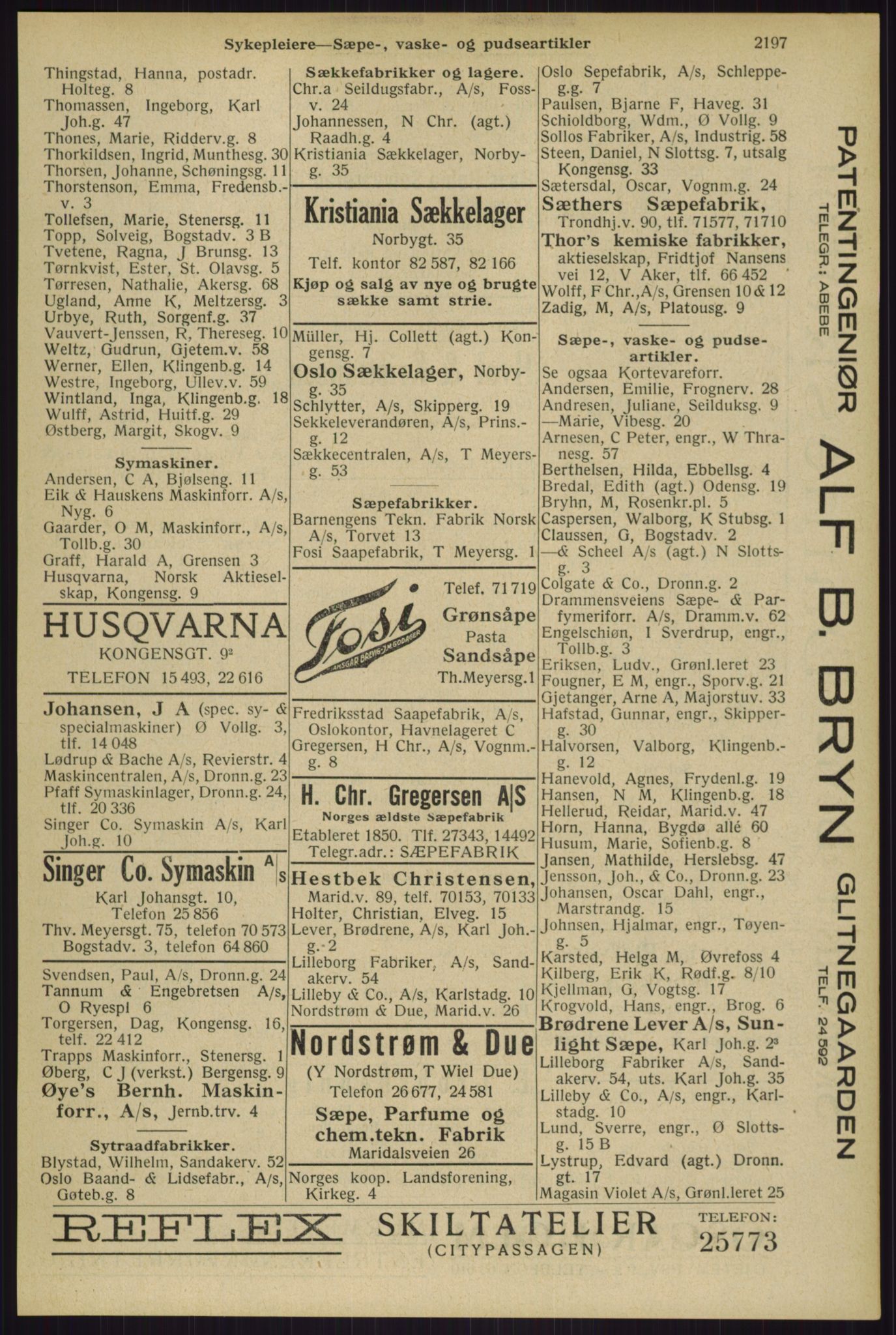 Kristiania/Oslo adressebok, PUBL/-, 1929, p. 2197