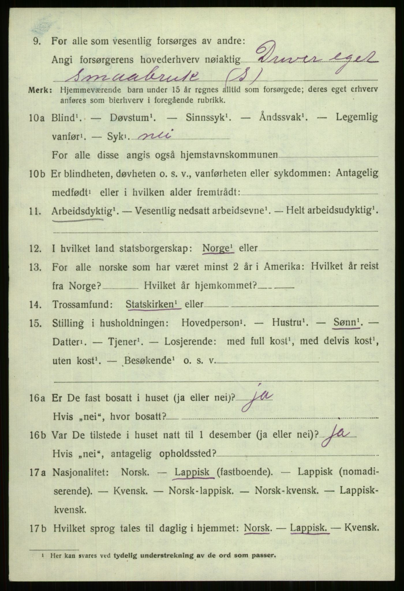 SATØ, 1920 census for Trondenes, 1920, p. 6902