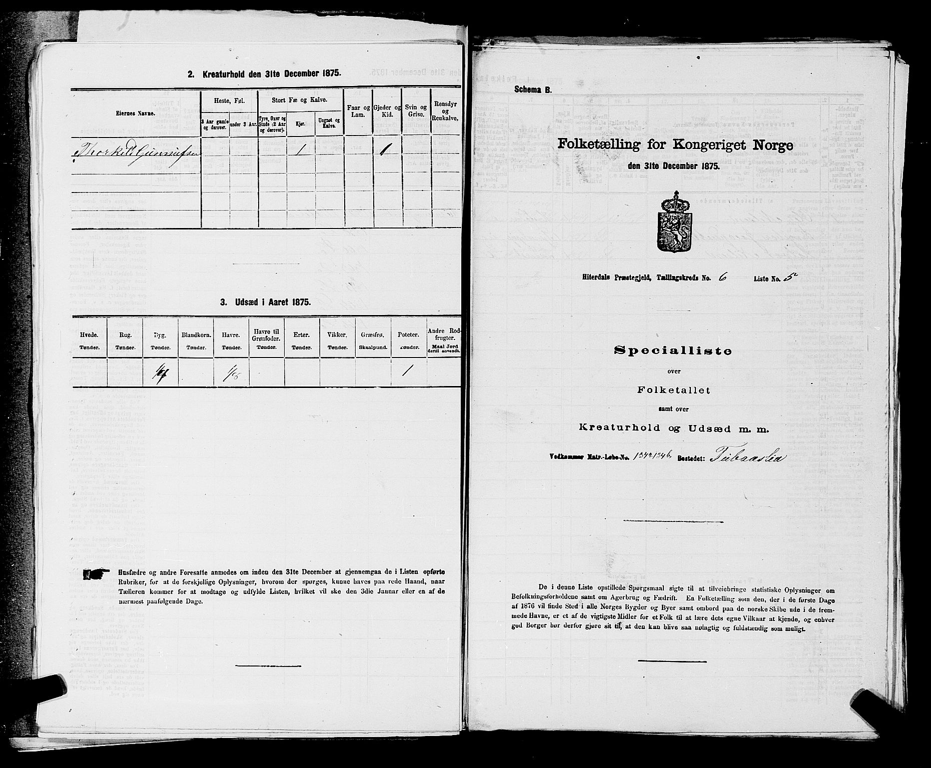 SAKO, 1875 census for 0823P Heddal, 1875, p. 835