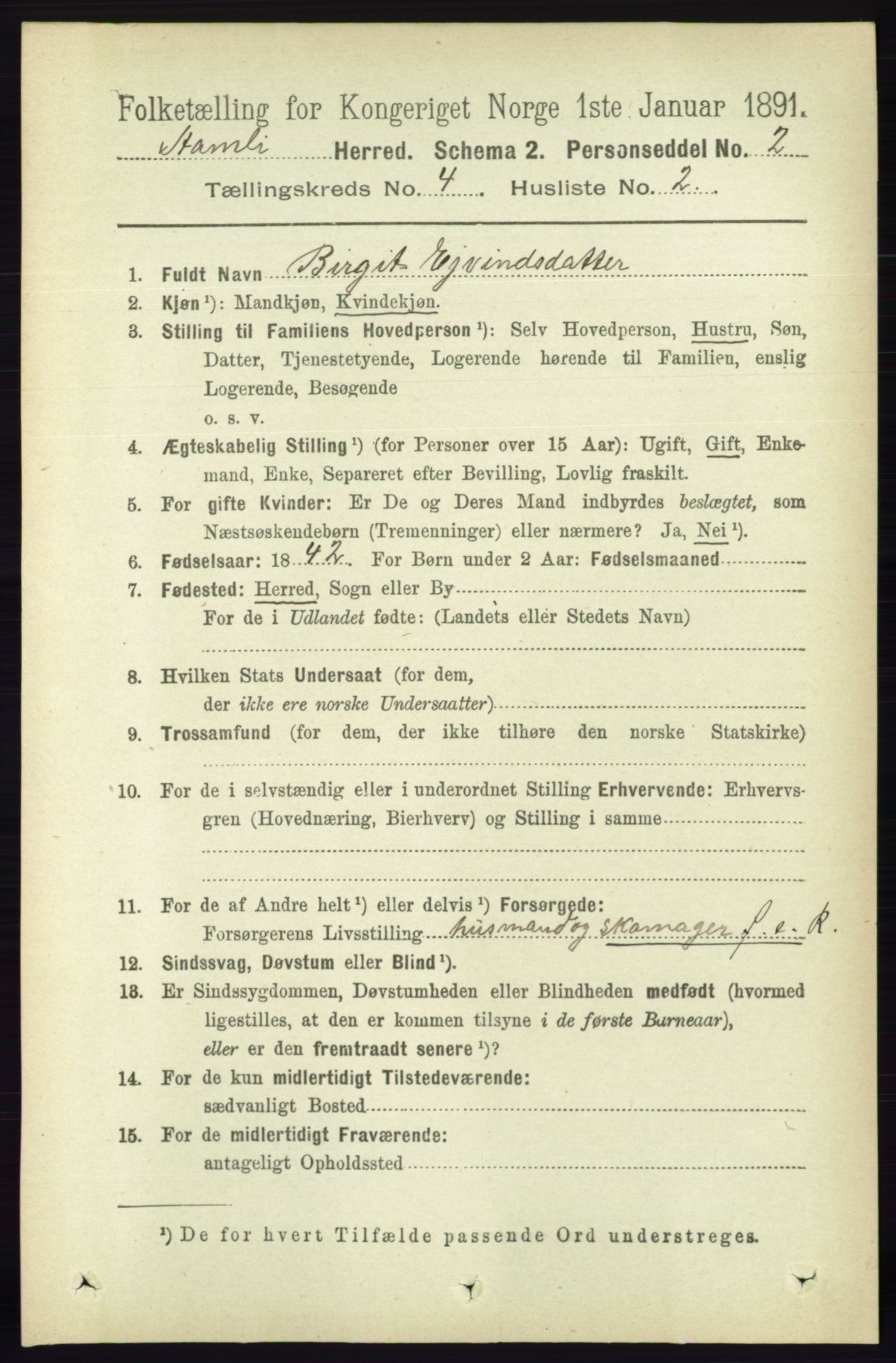 RA, 1891 census for 0929 Åmli, 1891, p. 448