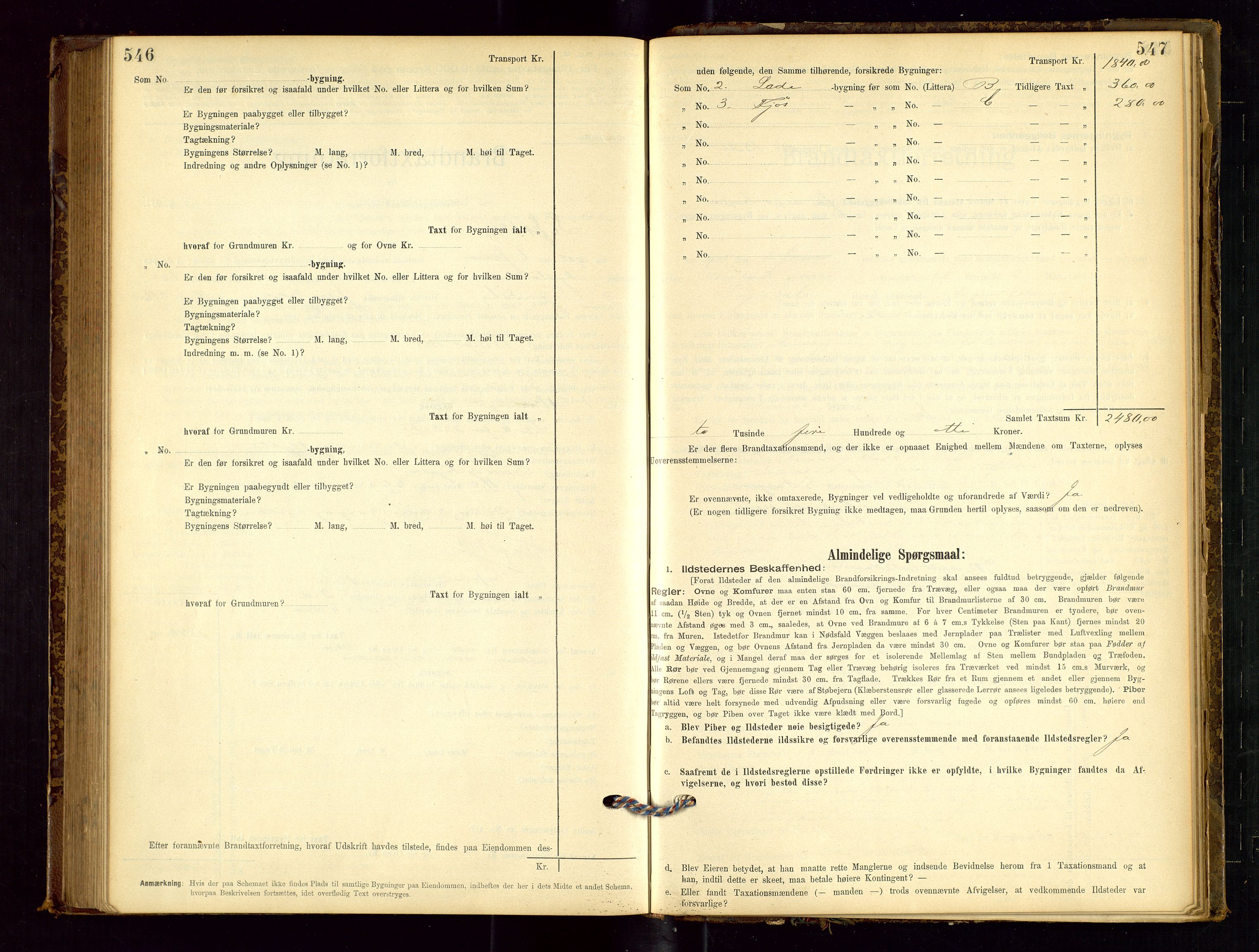 Sokndal lensmannskontor, AV/SAST-A-100417/Gob/L0001: "Brandtaxt-Protokol", 1895-1902, p. 546-547