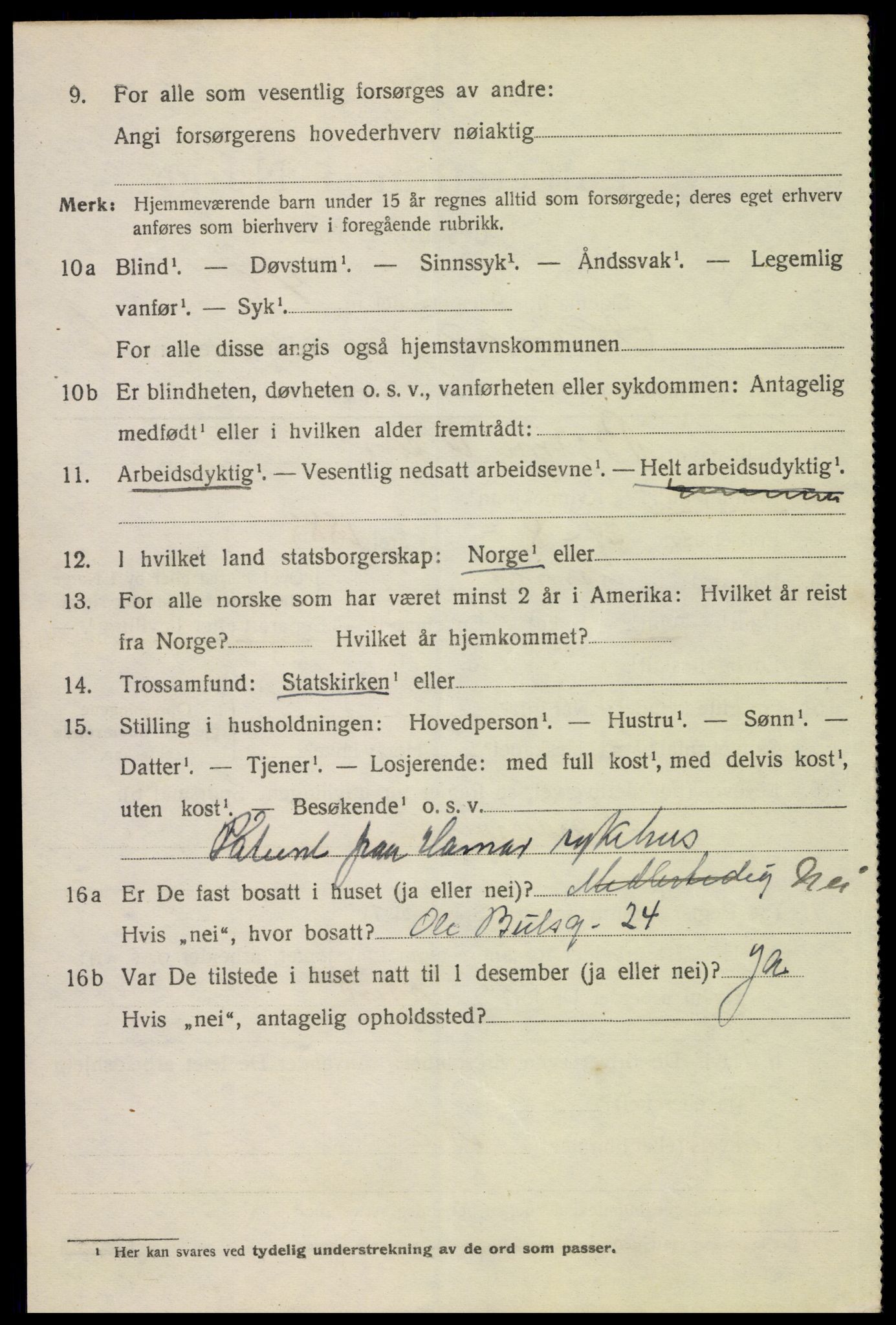 SAH, 1920 census for Hamar, 1920, p. 11170