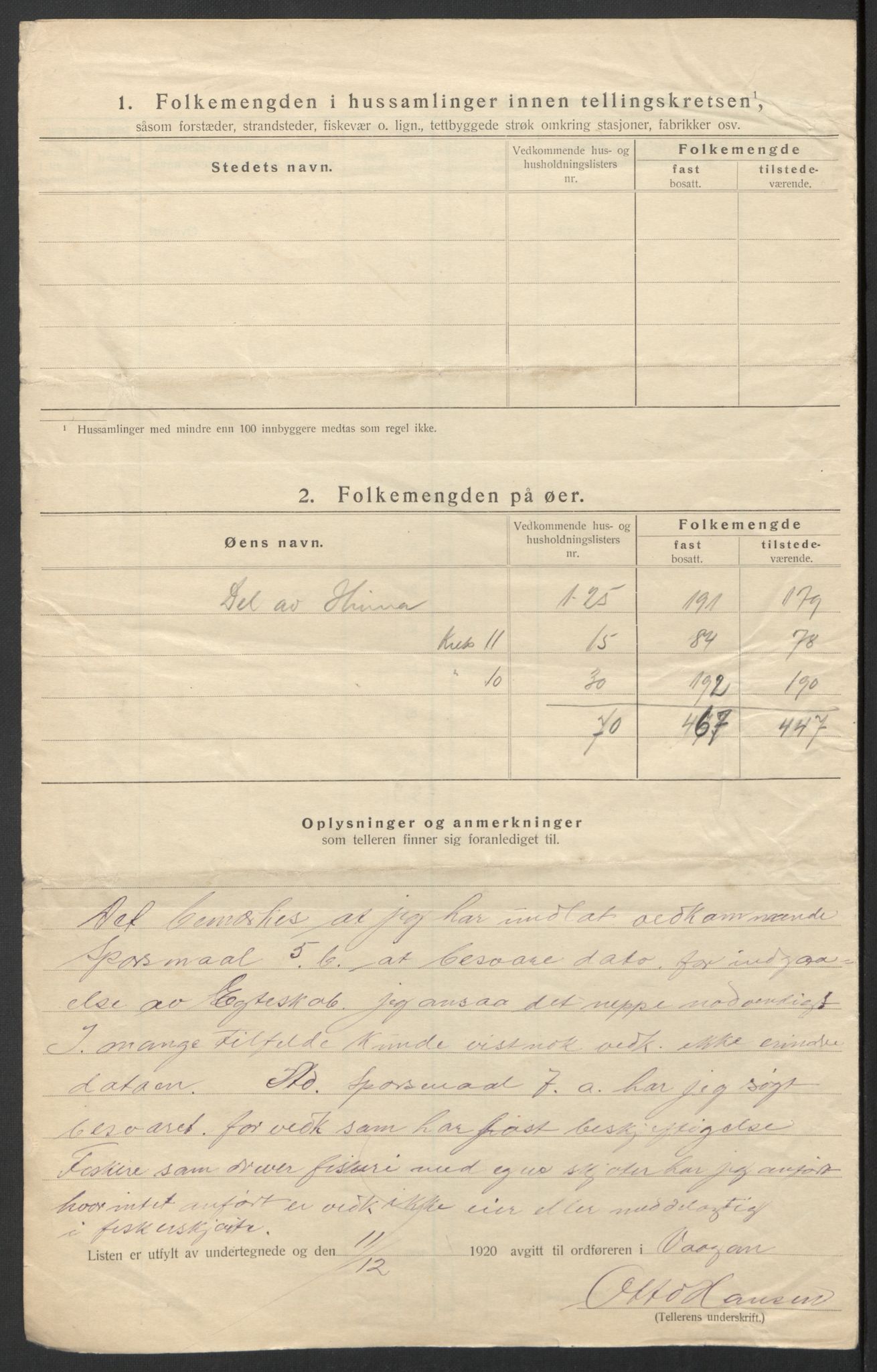 SAT, 1920 census for Vågan, 1920, p. 42