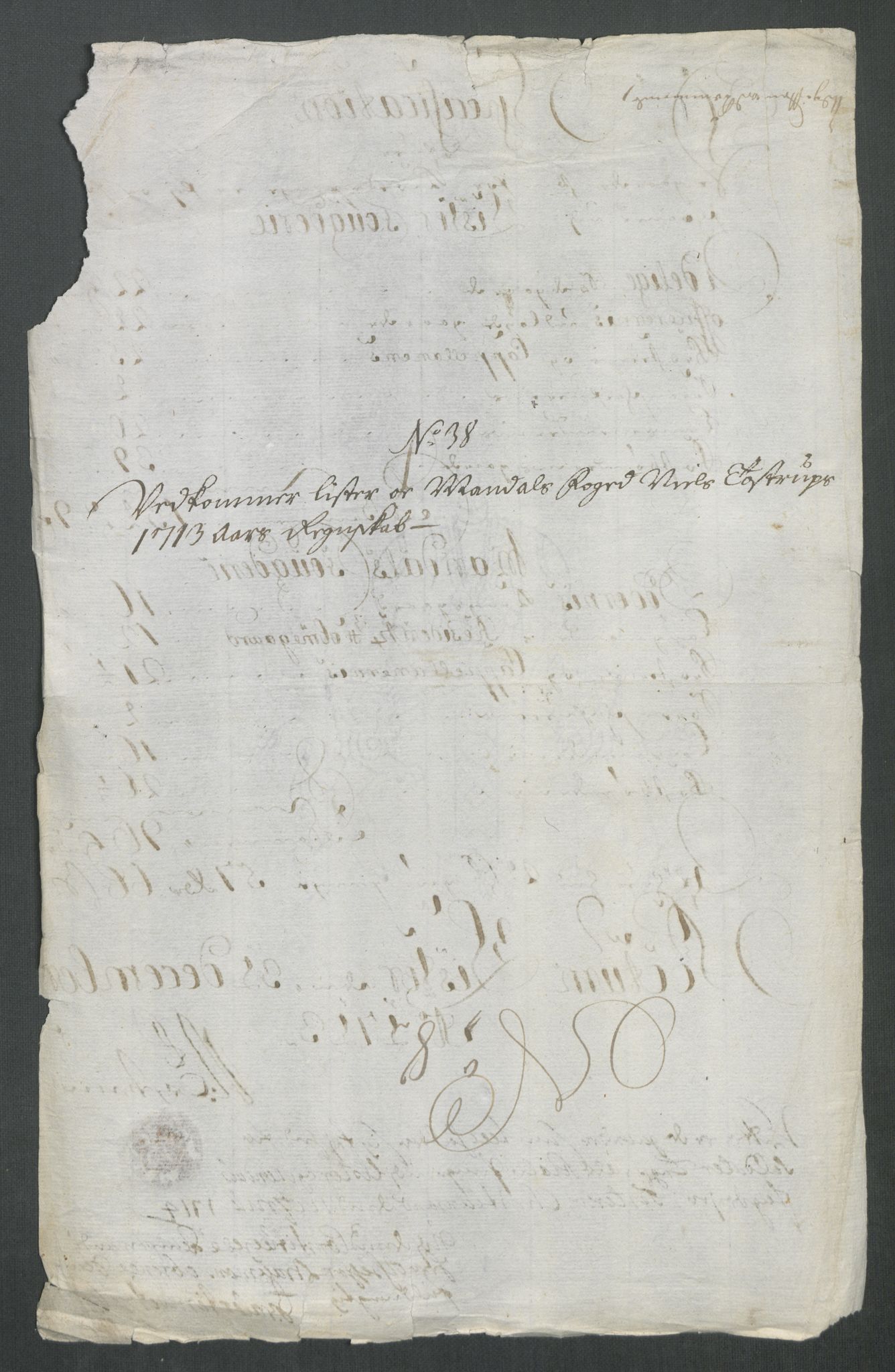 Rentekammeret inntil 1814, Reviderte regnskaper, Fogderegnskap, RA/EA-4092/R43/L2556: Fogderegnskap Lista og Mandal, 1713, p. 524