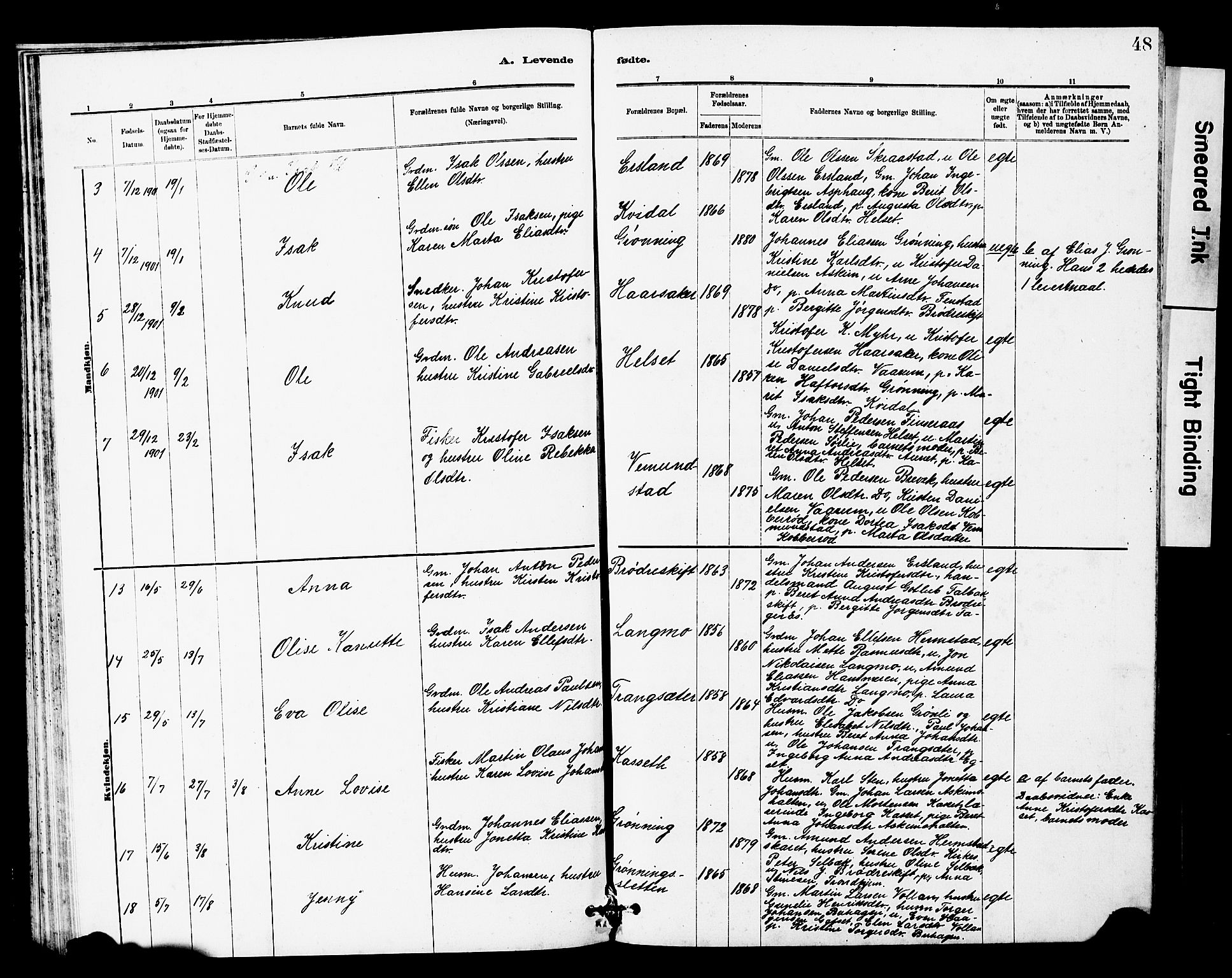 Ministerialprotokoller, klokkerbøker og fødselsregistre - Sør-Trøndelag, AV/SAT-A-1456/646/L0628: Parish register (copy) no. 646C01, 1880-1903, p. 48