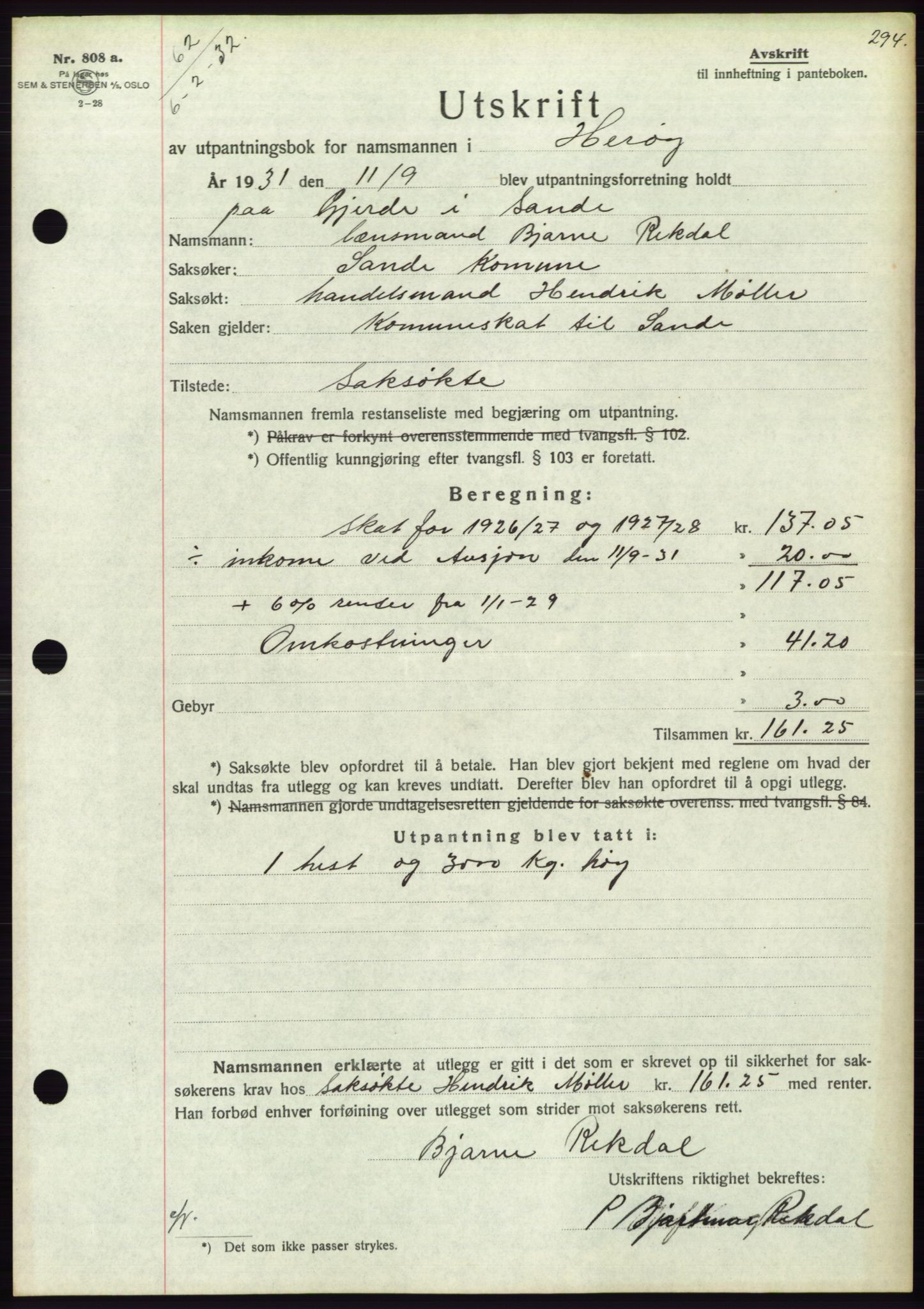 Søre Sunnmøre sorenskriveri, AV/SAT-A-4122/1/2/2C/L0053: Mortgage book no. 47, 1931-1932, Deed date: 06.02.1932