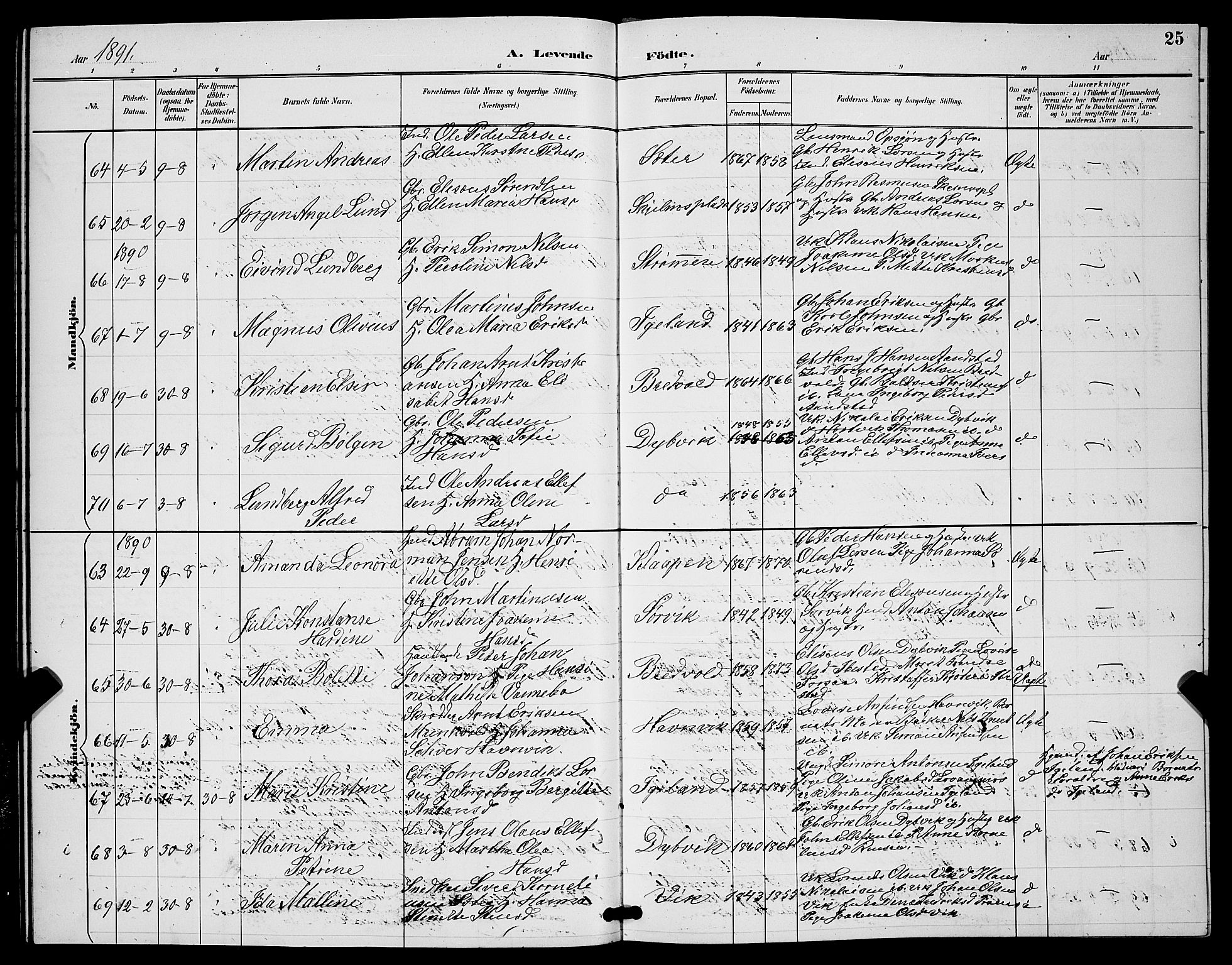 Ibestad sokneprestembete, AV/SATØ-S-0077/H/Ha/Hab/L0008klokker: Parish register (copy) no. 8, 1890-1903, p. 25