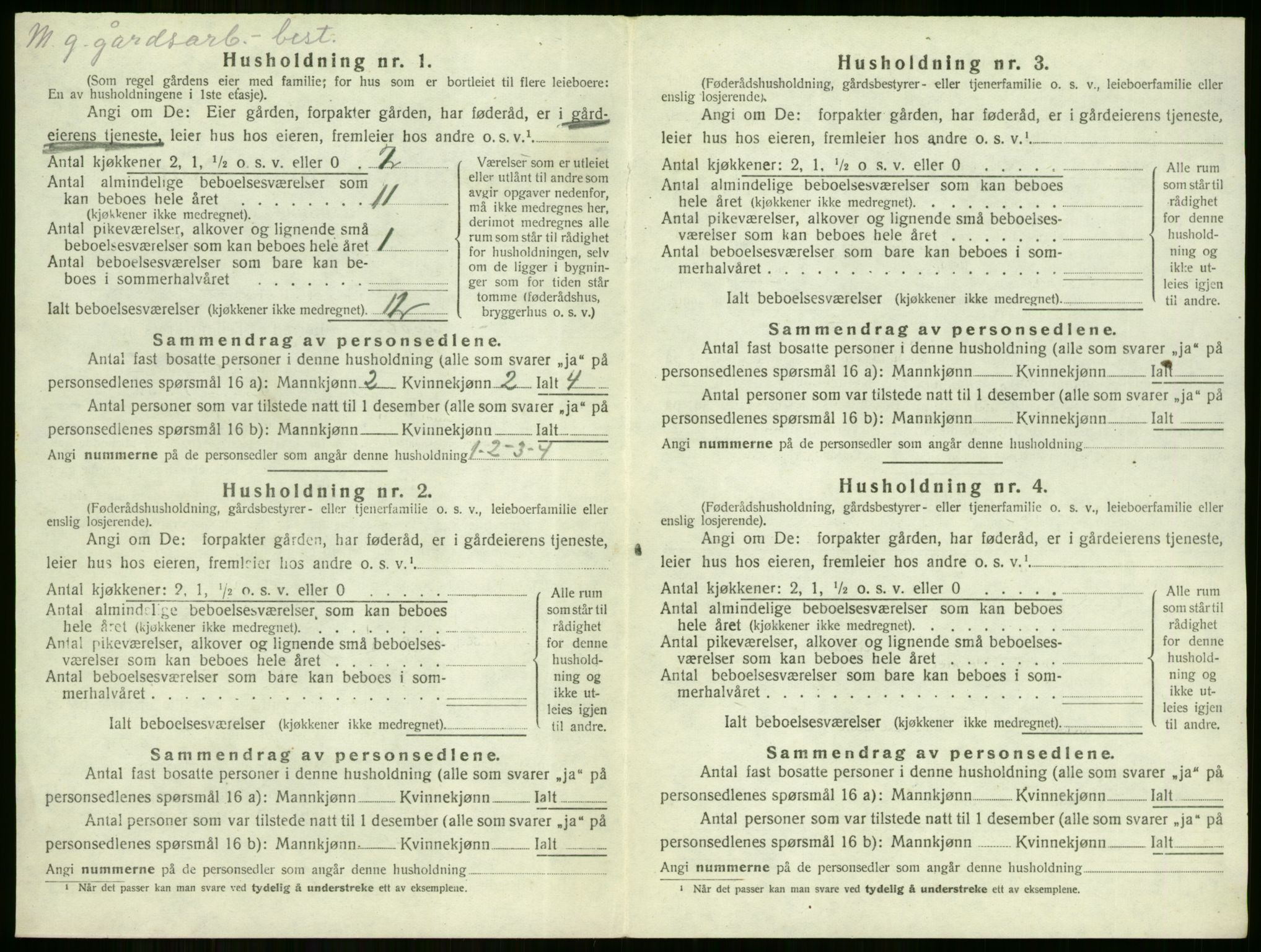 SAKO, 1920 census for Hole, 1920, p. 464