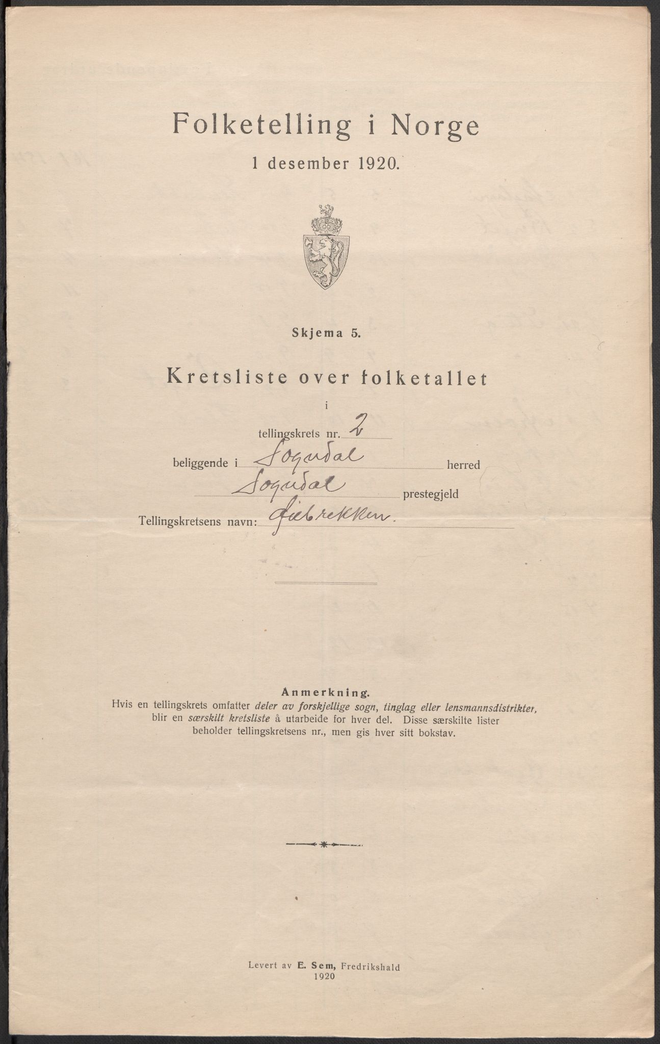 SAB, 1920 census for Sogndal, 1920, p. 8