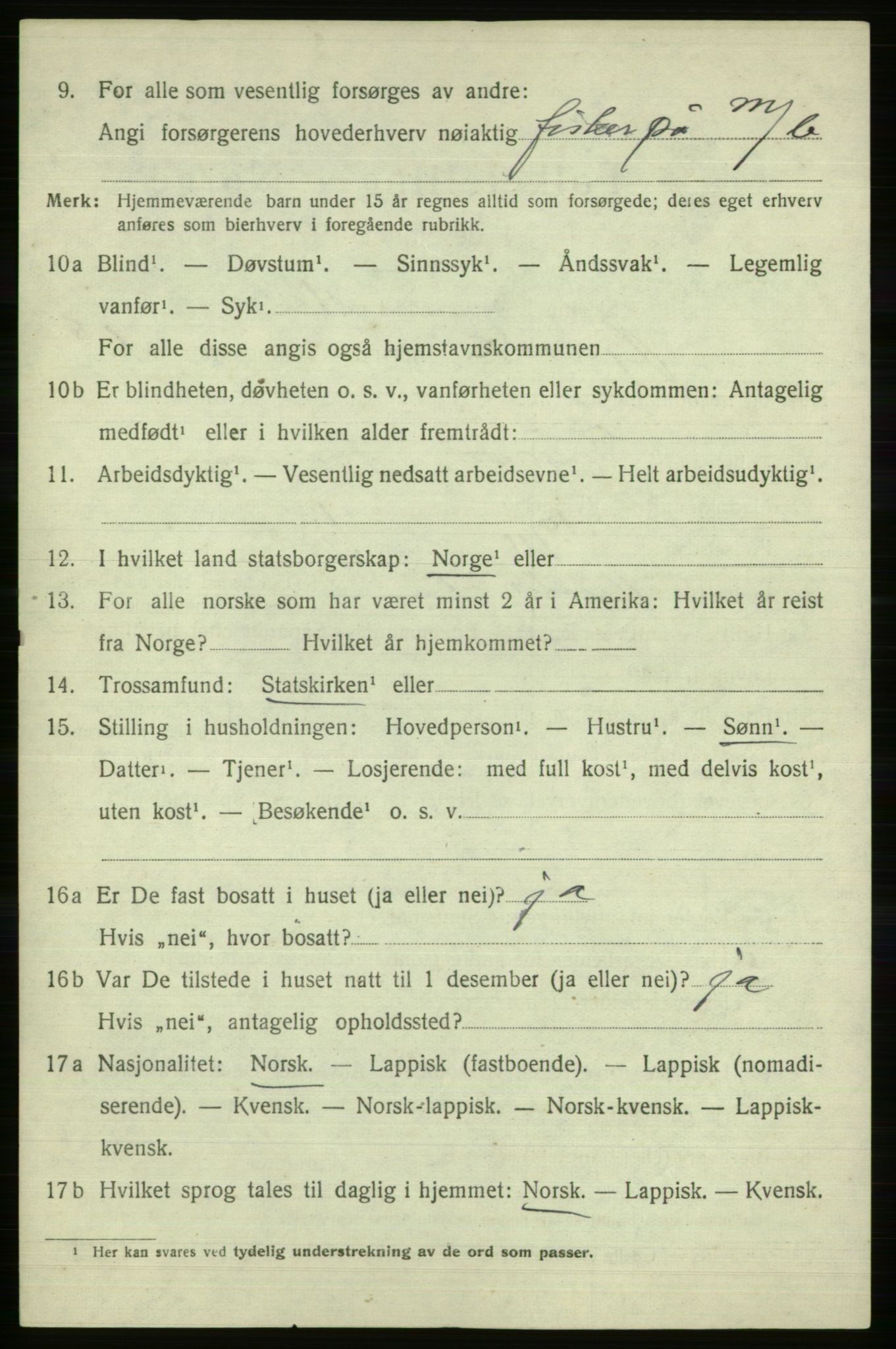 SATØ, 1920 census for Kjelvik, 1920, p. 5414