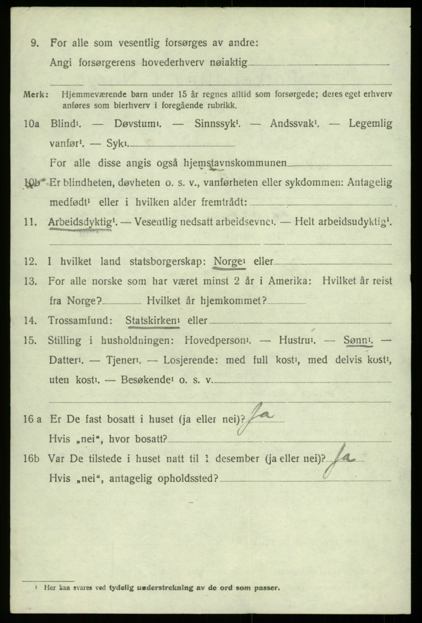 SAB, 1920 census for Kinsarvik, 1920, p. 2379