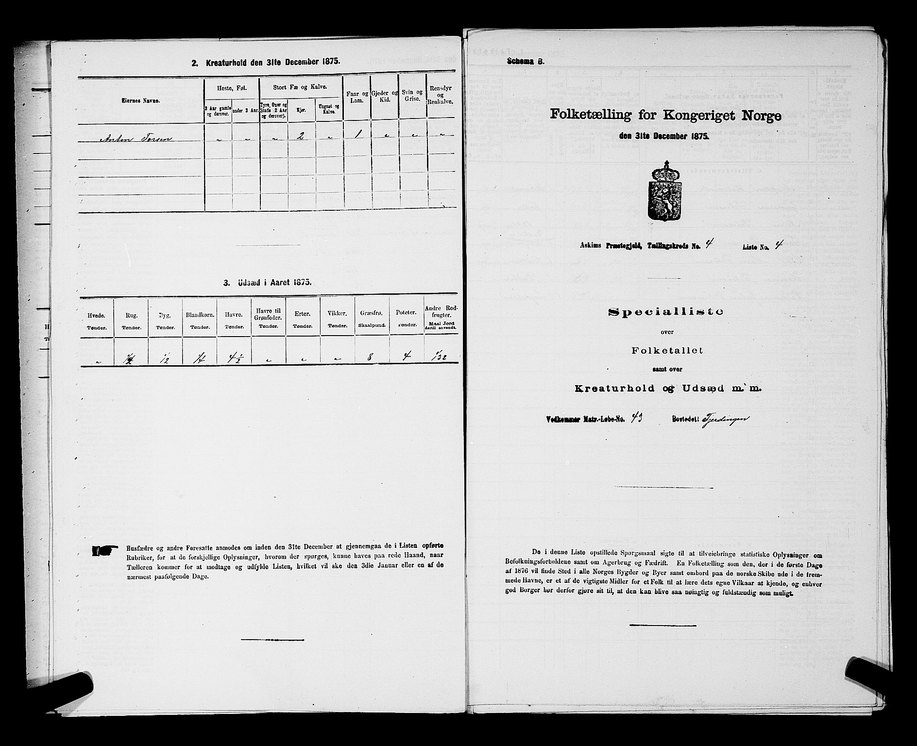 RA, 1875 census for 0124P Askim, 1875, p. 222