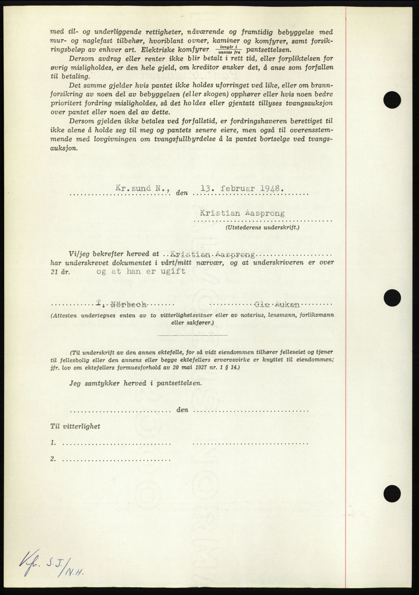 Nordmøre sorenskriveri, AV/SAT-A-4132/1/2/2Ca: Mortgage book no. B98, 1948-1948, Diary no: : 366/1948